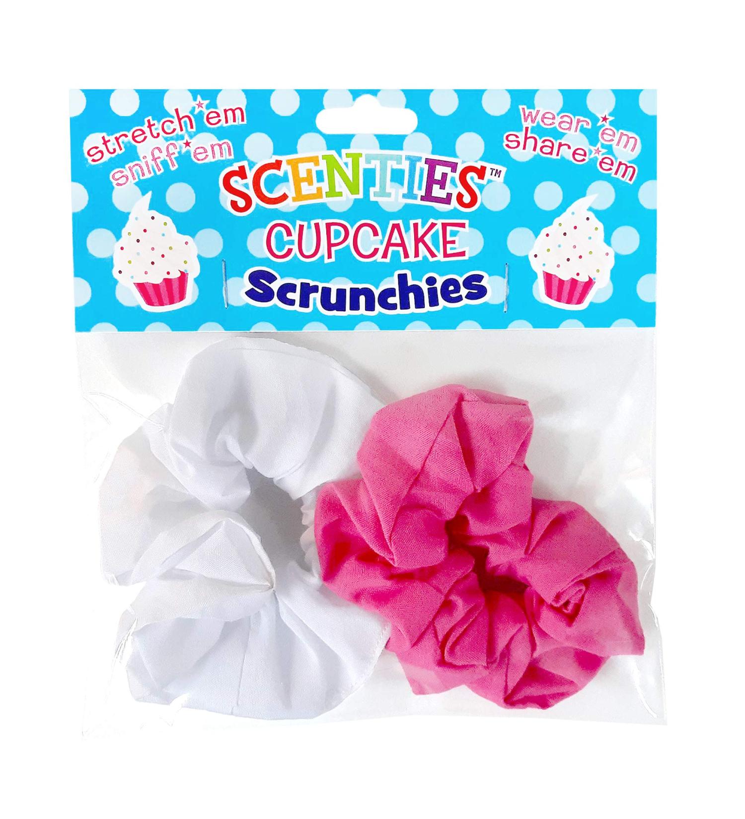 Scenties Cupcakes Scented Hair Scrunchies 2 Pack - Colorful Ouchless Hair Ties for Women, Teens, and Girls with Fine, Thick, & Curly Hair - Vanilla Cupcake Scent | Aesthetic VSCO Girl Essential - Buy Online on GoSupps.com