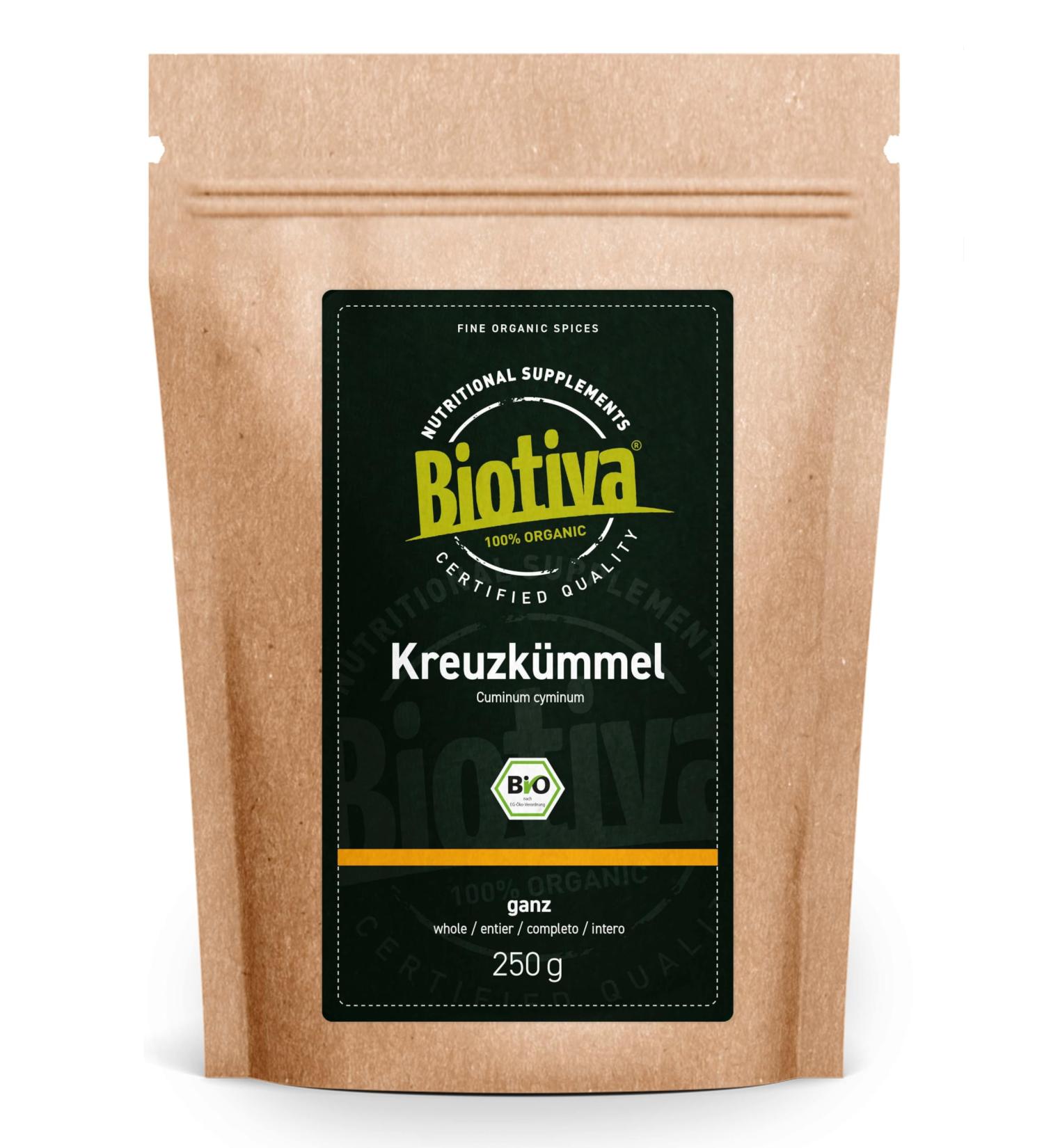 Organic Cumin Whole 250g - Premium Quality Cumin - Packaged in Germany - Biotiva - Buy Online on GoSupps.com
