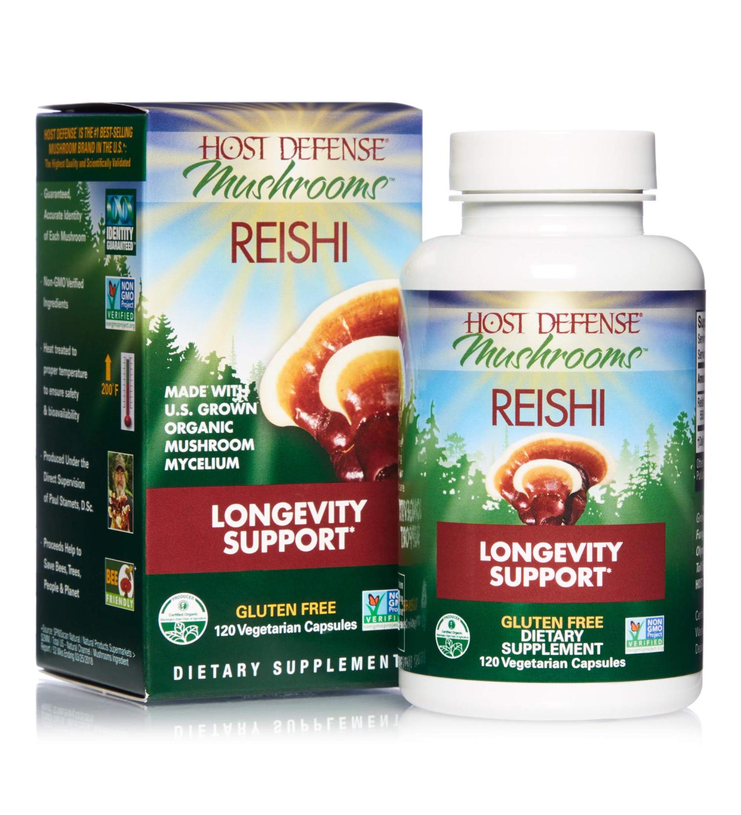 Fungi Perfecti Reishi Longevity Support - 120 Vegetarian Capsules for Immune & Vitality Boost - Buy Online on GoSupps.com