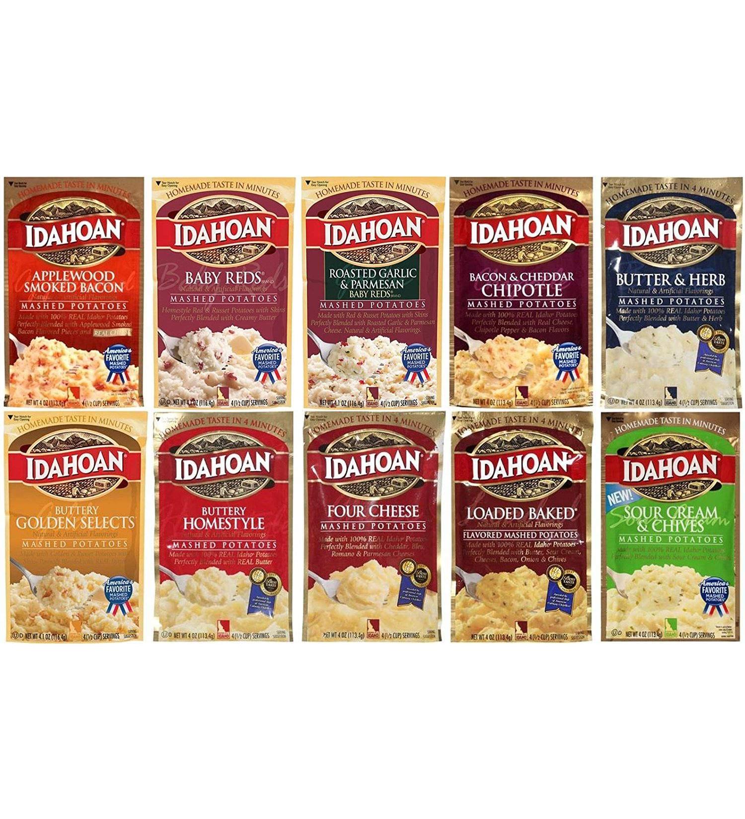 IDAHOAN Flavored Mashed Potatoes 4- Oz. 10- Pc. Assortment