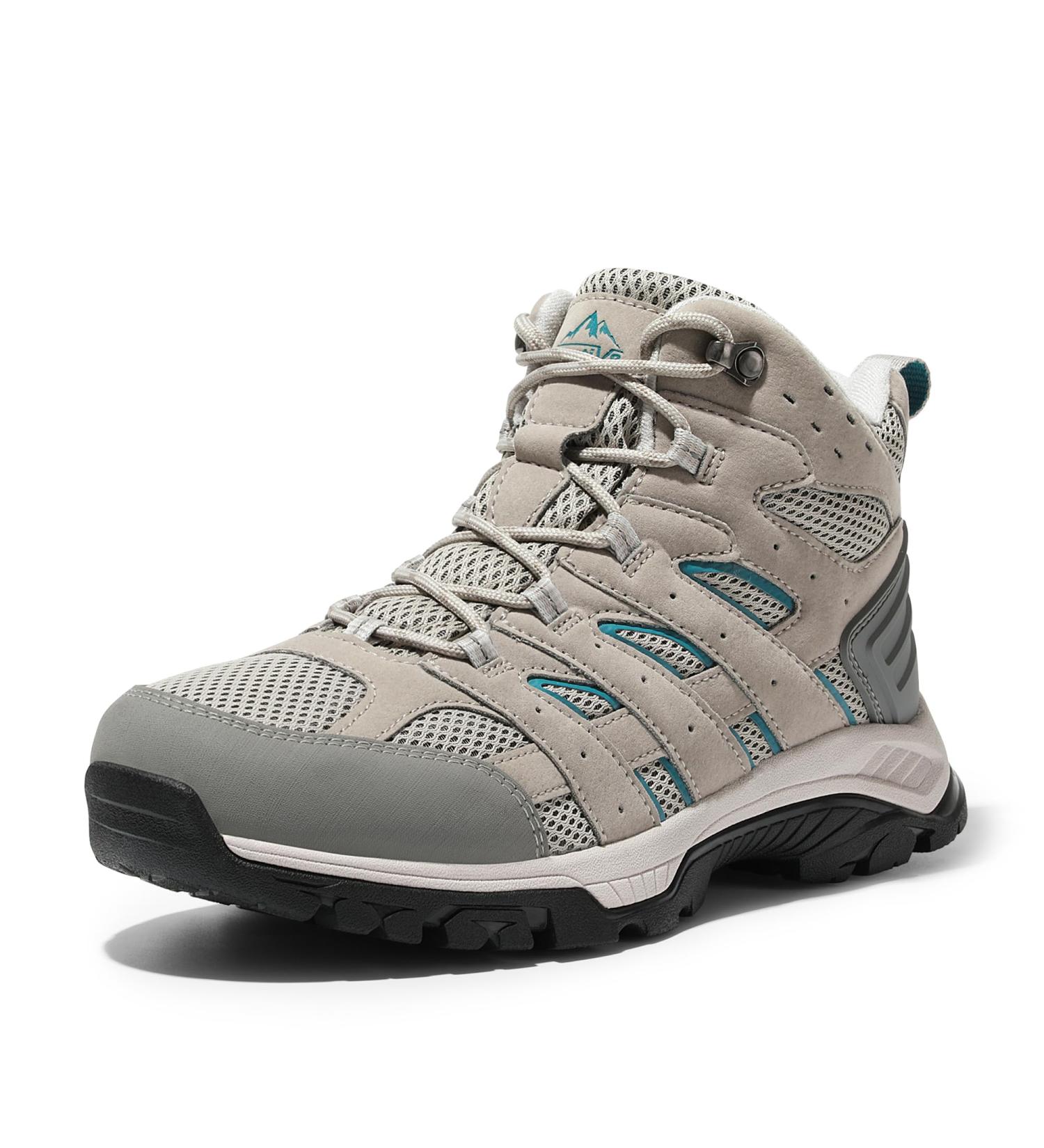 NORTIV8 Women's Breathable Hiking Shoes - Non-Slip Trekking Boots for Outdoor Adventures - Light Grey (EU Size 43) - Buy Online on GoSupps.com
