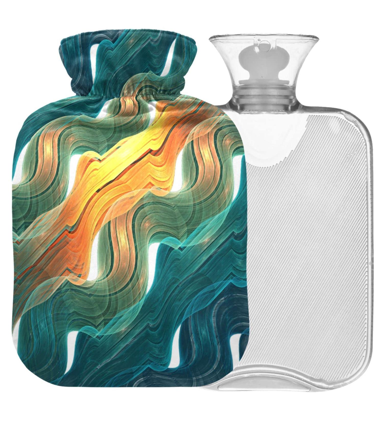 NAANLE Marble Galaxy Wave Hot Water Bottle with Cover | 1L Heat Bottle for Back Pain Relief & Cold Therapy - Hand & Foot Warmer - Buy Online on GoSupps.com
