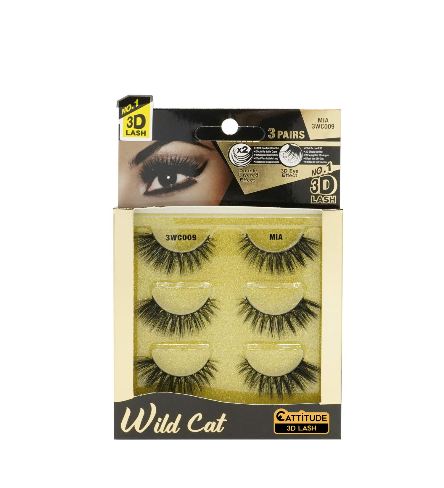 EBIN NEW YORK Cattitude 3D Lash 3 Pair - Wild Cat | Super Soft, Natural Look, Reusable | Mia - Buy Online on GoSupps.com
