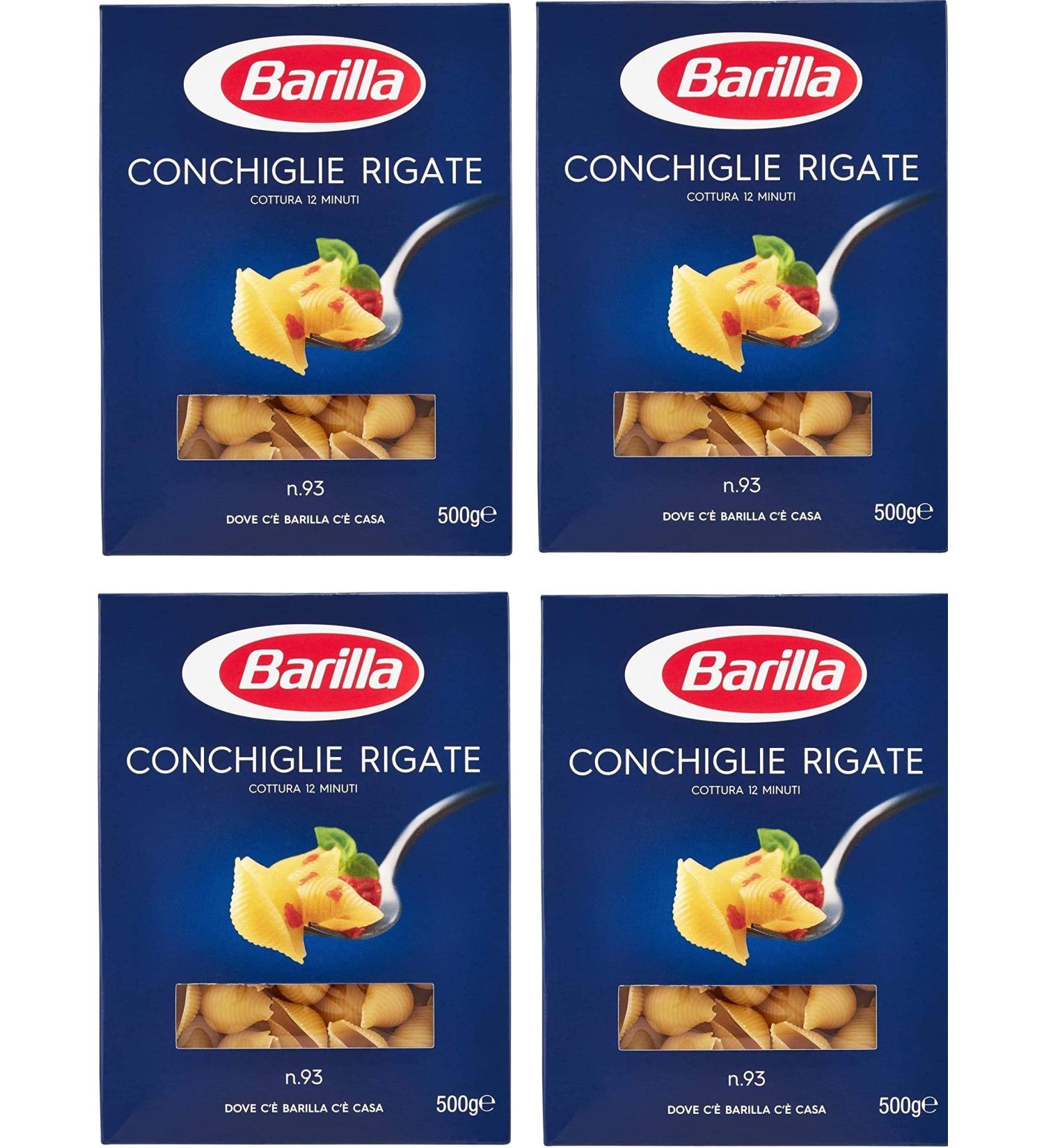  Ducomi Barilla Conchiglie Rigate 2kg pack of semolina noodles with premium ingredients for consistently delicious taste irresistible everyday quality 2kg pack 4 x 500g (Conchiglie) - Buy Online on GoSupps.com