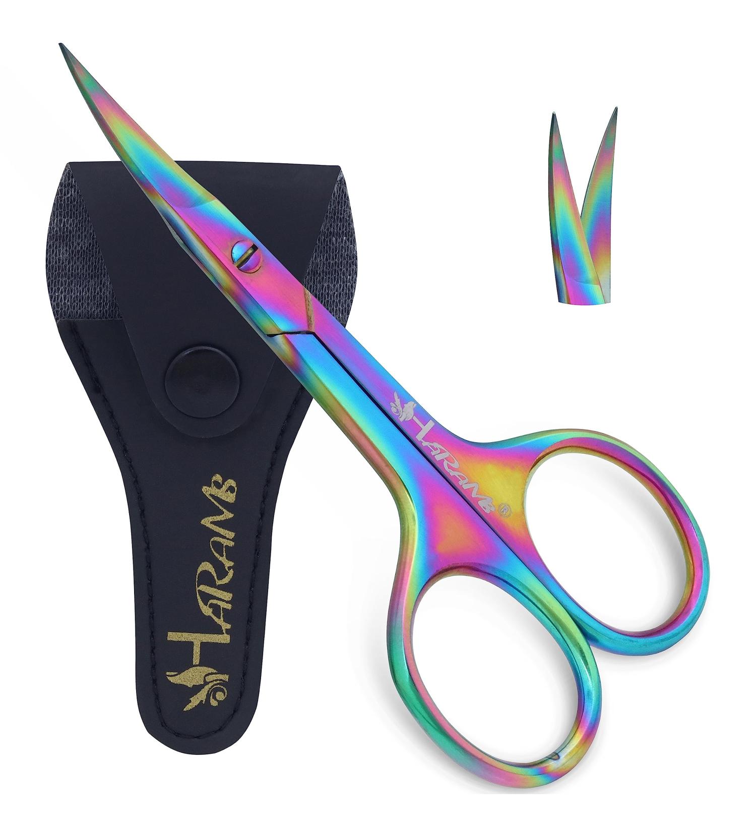 HARAMS Strong Curved Blades Nail Scissors for Beauty & Grooming - Multipurpose Manicure & Pedicure Tool for Cuticles, Toenails, Eyebrows, Eyelashes, Nose, Beard & Mustache Trimming - Buy Online on GoSupps.com