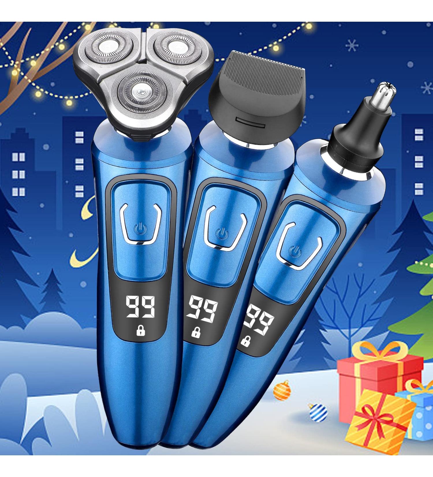 Men's Electric Razor for Shaving - Rechargeable Wet Dry Shaver - Cordless Rotary Design - Travel-Friendly - Waterproof - Buy Online on GoSupps.com