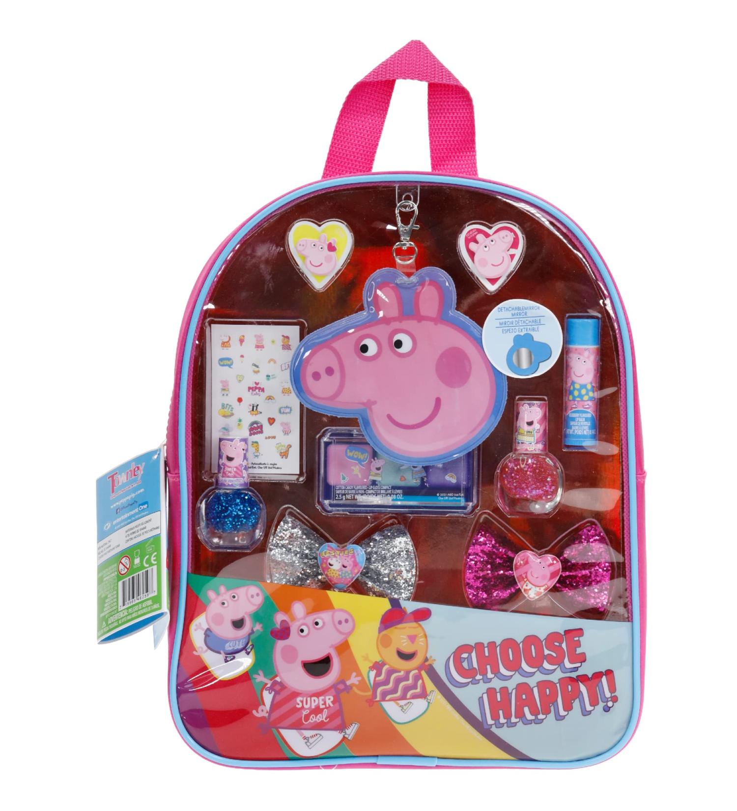 Peppa Pig Townley Girl Backpack Makeup Set for Kids - Lip Gloss, Nail Polish, Hair Bow & More - Perfect for Parties & Makeovers - Ages 3 - Buy Online on GoSupps.com