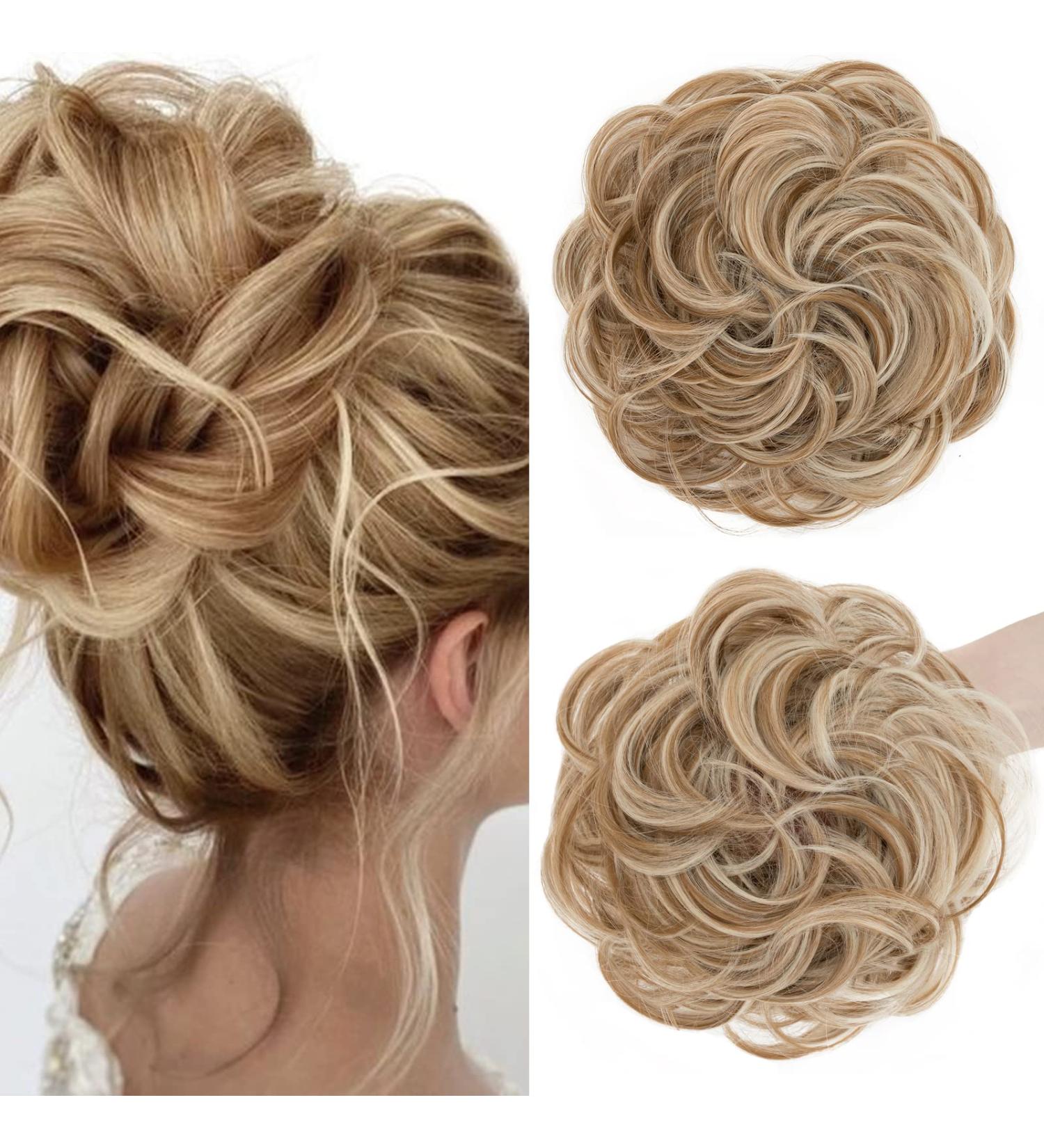 S-Noilite Women's Thick Messy Bun Hair Scrunchie - Dark Blonde Mix Bleach Blonde 27P613 - Buy Online on GoSupps.com