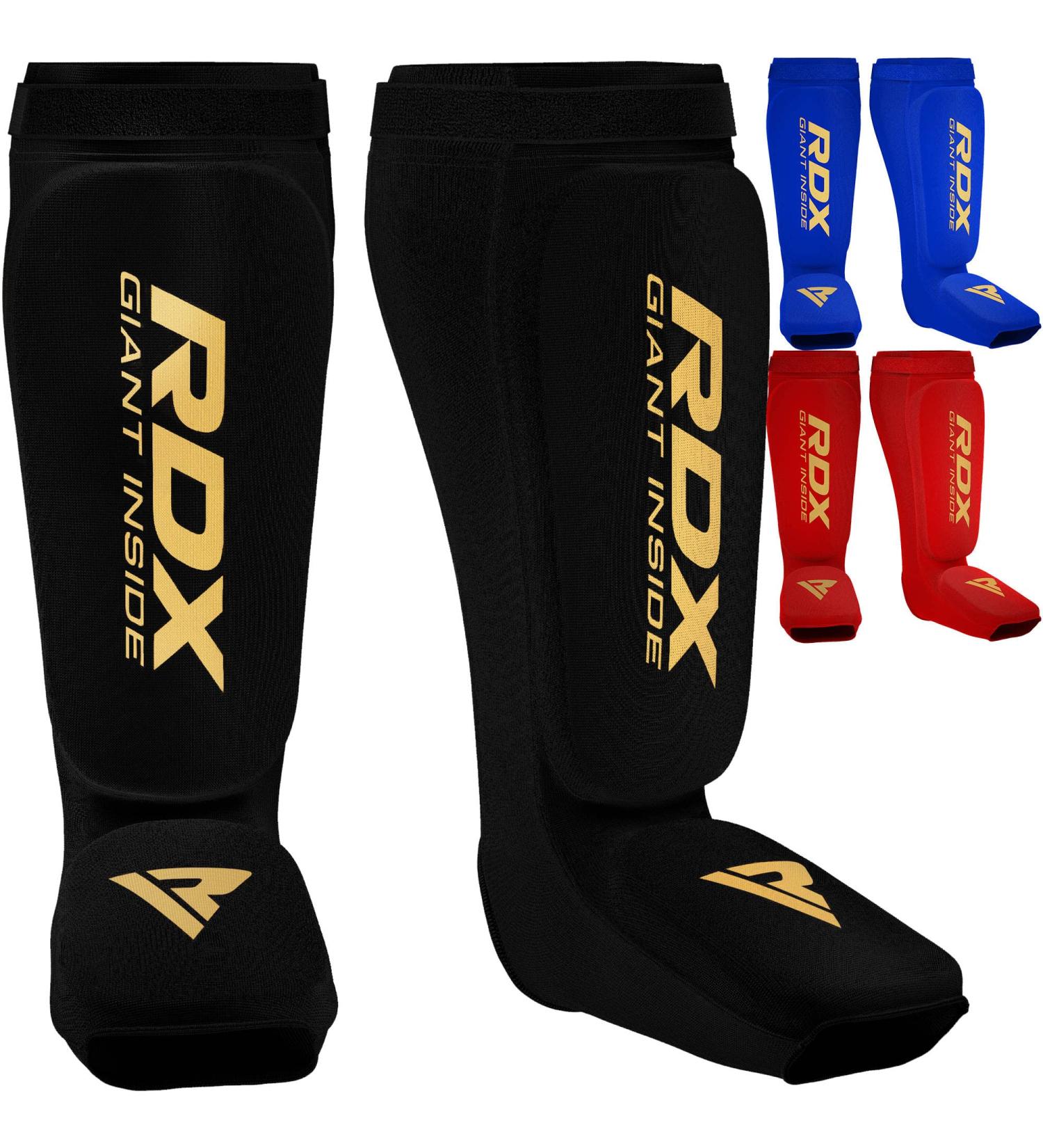 RDX Shin Guards Kickboxing Muay Thai | SATRA Approved MMA Leg Instep Pads | Sparring Training Gear for Martial Arts Boxing | Elasticated Protector for Karate BJJ Taekwondo | Men Women Black Medium - Buy Online on GoSupps.com