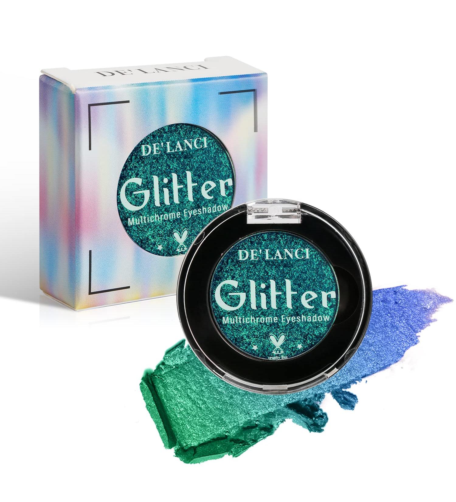 DE'LANCI Green Glitter Eyeshadow - Highly Pigmented Duochrome Eye Glitter for Green Eyes - Buy Online on GoSupps.com