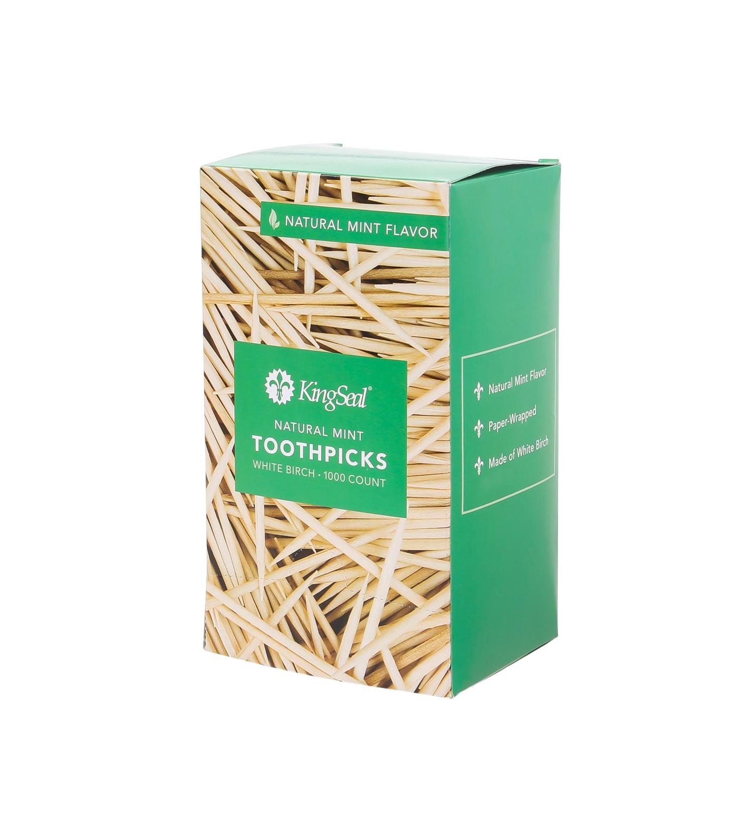 KingSeal Mint Flavored Birch Toothpicks, Eco-Friendly & Compostable - 4,000 Count Bulk Pack - Buy Online on GoSupps.com
