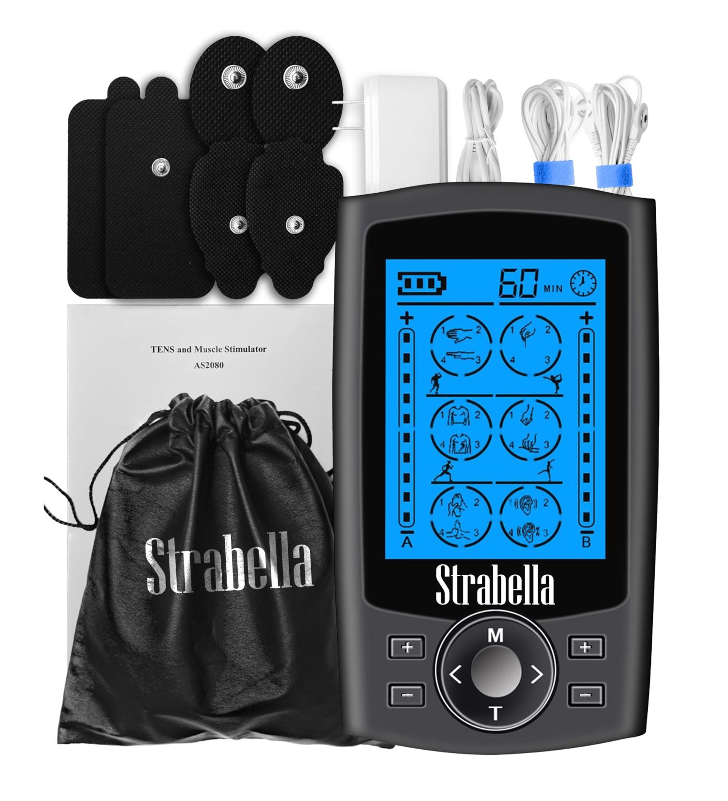 24 Modes TENS Muscle Stimulator - Back Pain Relief & Electronic Pulse Massager with 4 Pairs of Pads - Nerve Pain Therapy - Buy Online on GoSupps.com