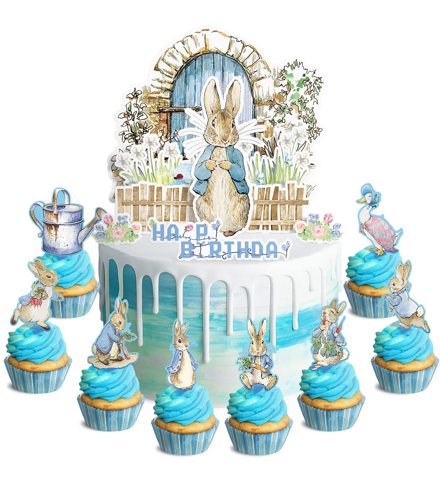 Party Supplies for Peter Rabbit Cake Topper Cupcake Toppers Theme Birthday Supplies Favors 31 counts Flowers Doors - Buy Online on GoSupps.com