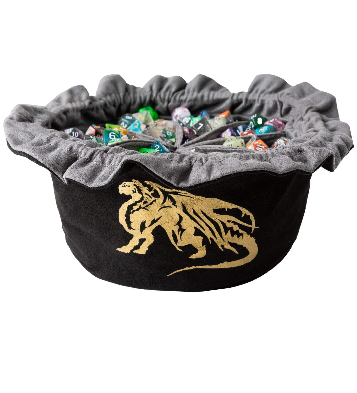 PUGED Large Dragon Drawstring Dice Bag - Black Storage Bag for Over 300 RPG MTG Game Dices - Buy Online on GoSupps.com