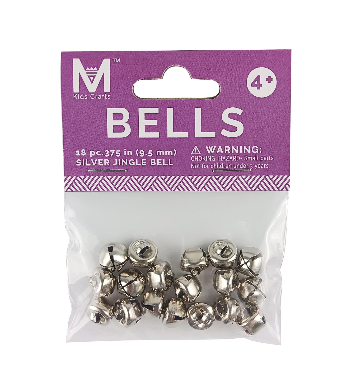MAHITOI 18-PC 0.375 Silver Jingle Bells for Holiday Decor & Crafts - Home Dcor, Wreaths, Pet Collars, Jewelry & Gift Wrapping - Buy Online on GoSupps.com