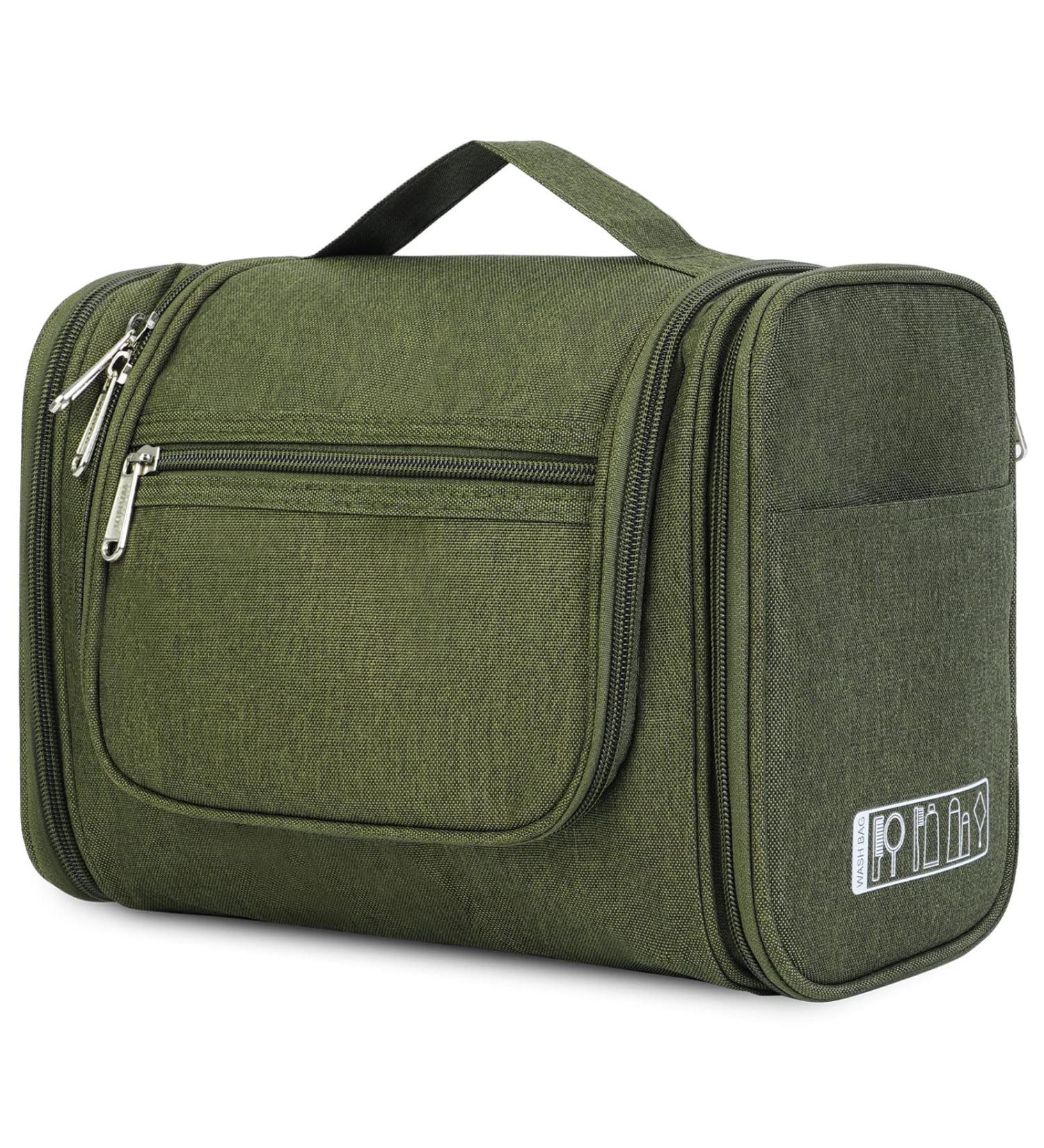 WANDF Large Hanging Toiletry Wash Bag Travel Makeup Organizer - Dark Green - Buy Online on GoSupps.com