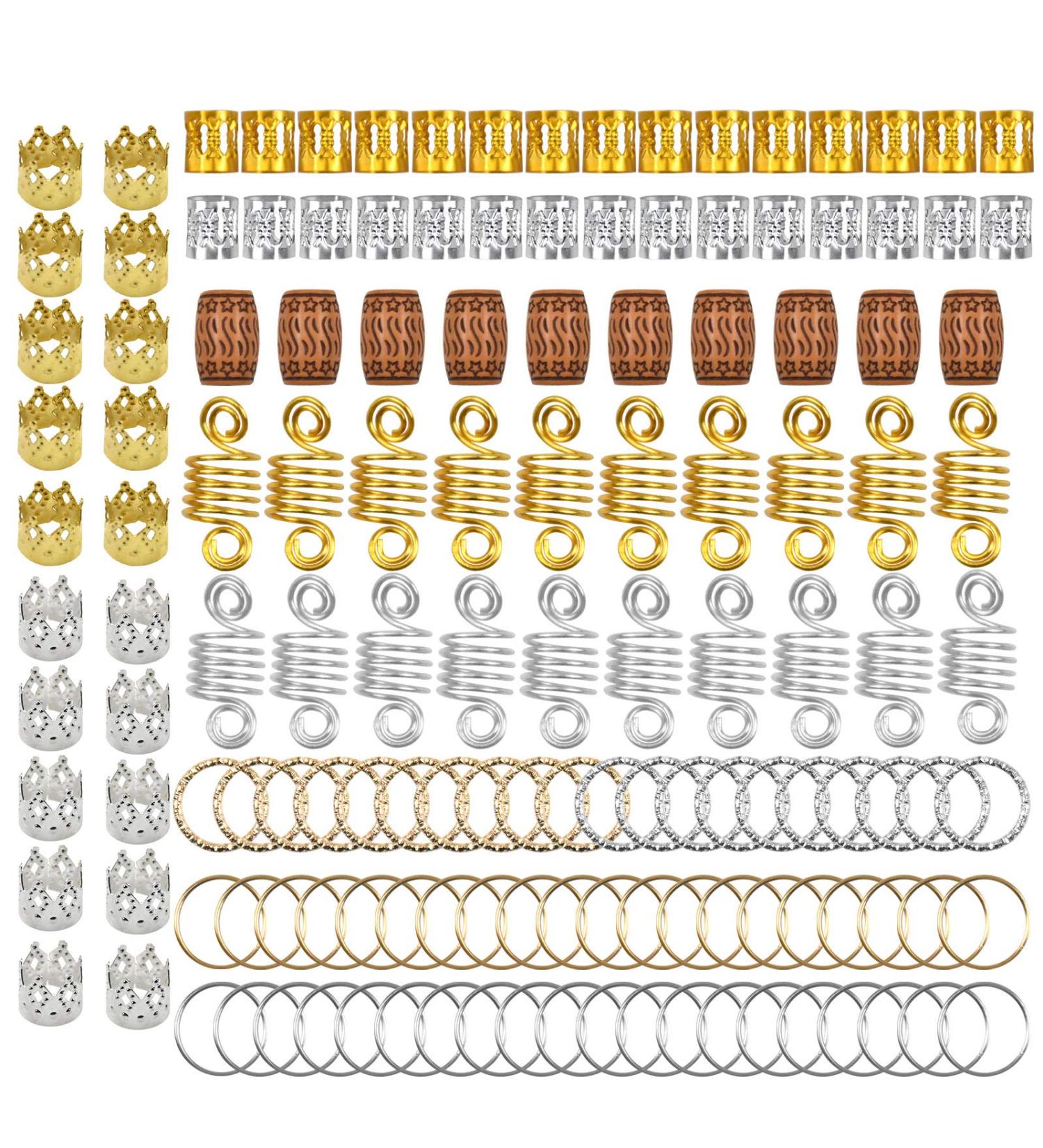 140 PCS Hair Rings for Braids - Metal Hair Cuffs Pearls & Dreadlocks Accessories - Adjustable Hair Cuffs for Stylish Decor - Buy Online on GoSupps.com