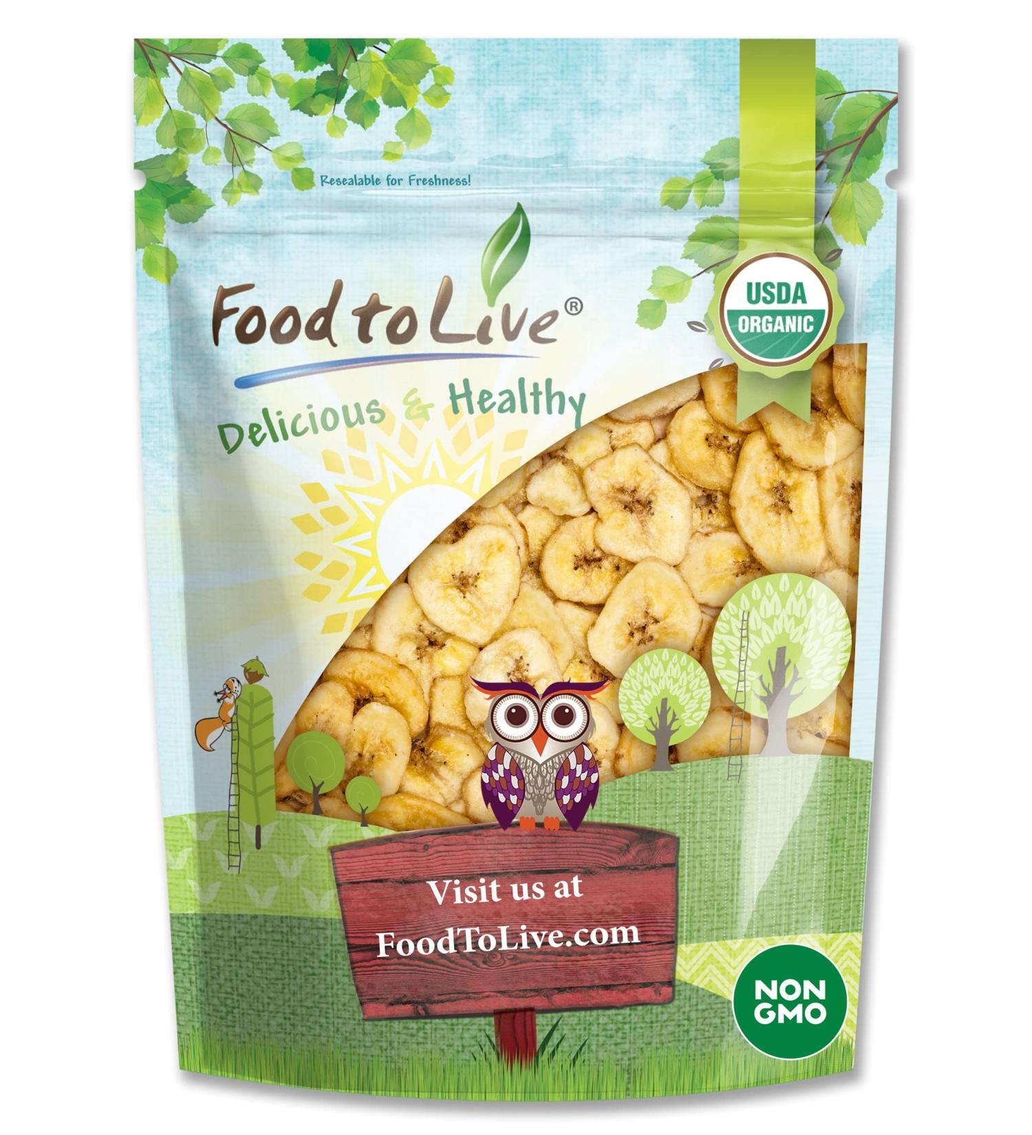 Organic Sweetened Banana Chips 8oz - Non-GMO, Kosher, Vegan - Bulk 0.5lb - Buy Online on GoSupps.com