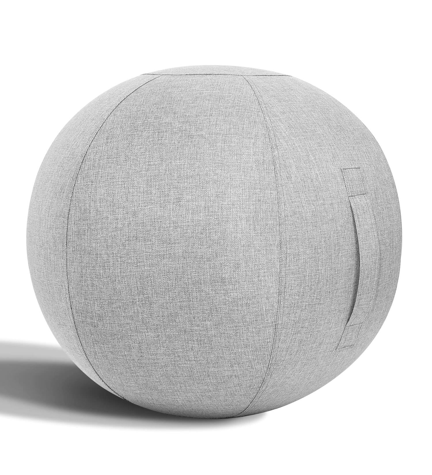 Nanspring Balance Training Exercise Ball Chair | Office & Home Stability Fitness | Ergonomic Posture Activating Ball with Handle & Cover | Light Gray 25x25 - Buy Online on GoSupps.com