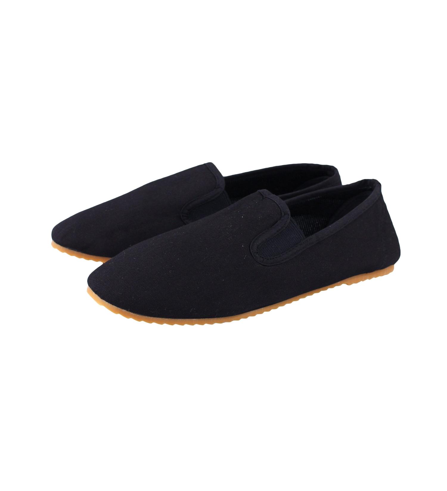 BAY Kung Fu Slipper Shoes Black Tai Chi Tsun Beijing with Rubber Sole Children Women Men Martial Arts Budo 43 EU Black