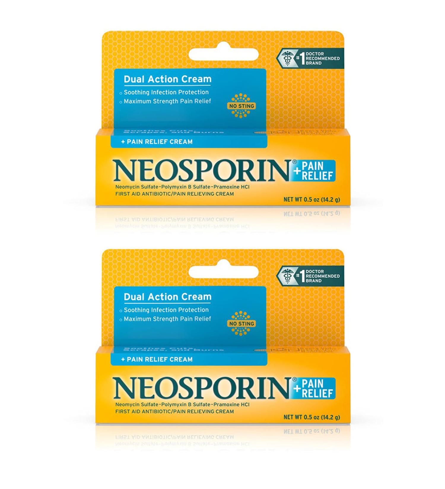 Neosporin Maximum-Strength Pain Relief Antibiotic Ointment 0.5oz (Pack of 2) - Buy Online on GoSupps.com