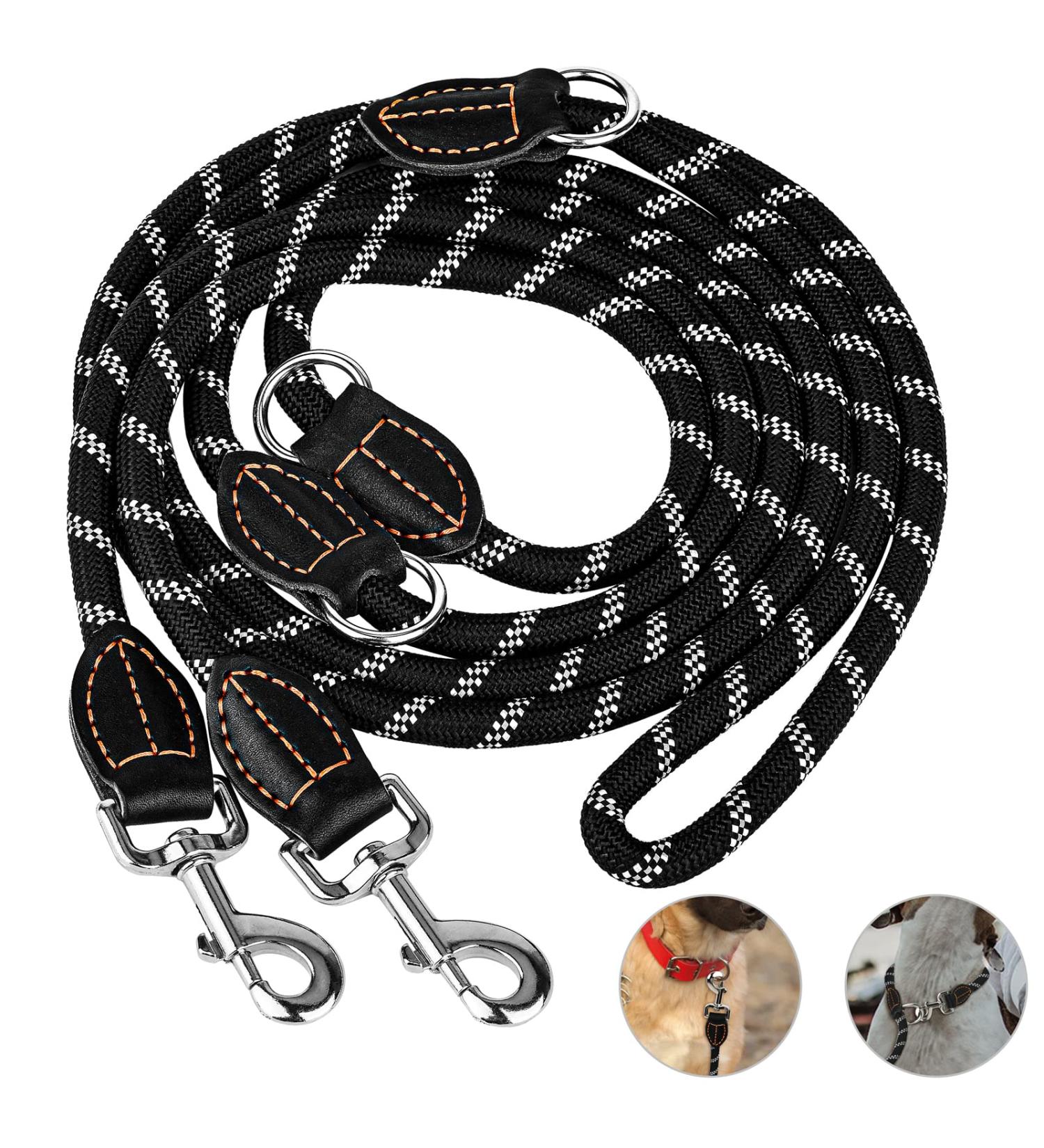Premium Adjustable Dog Leash for Large & Medium Dogs | 3m1 with Reflective Stripes & Double Linen Reinforcement - Buy Online on GoSupps.com
