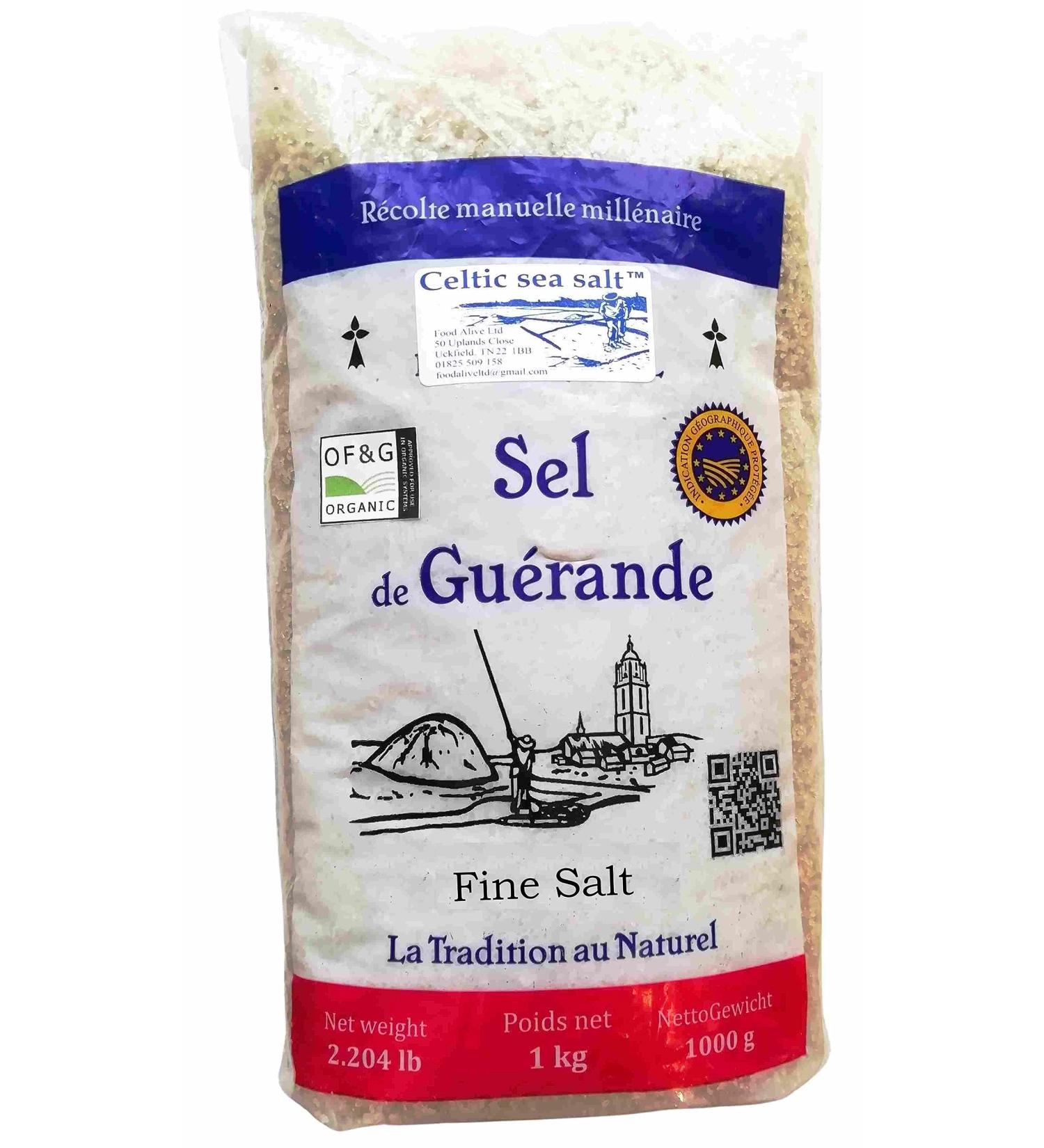 Sel De Guerande Celtic Sea Salt Fine 1000g (1kg) Eco Packaging - Buy Online on GoSupps.com