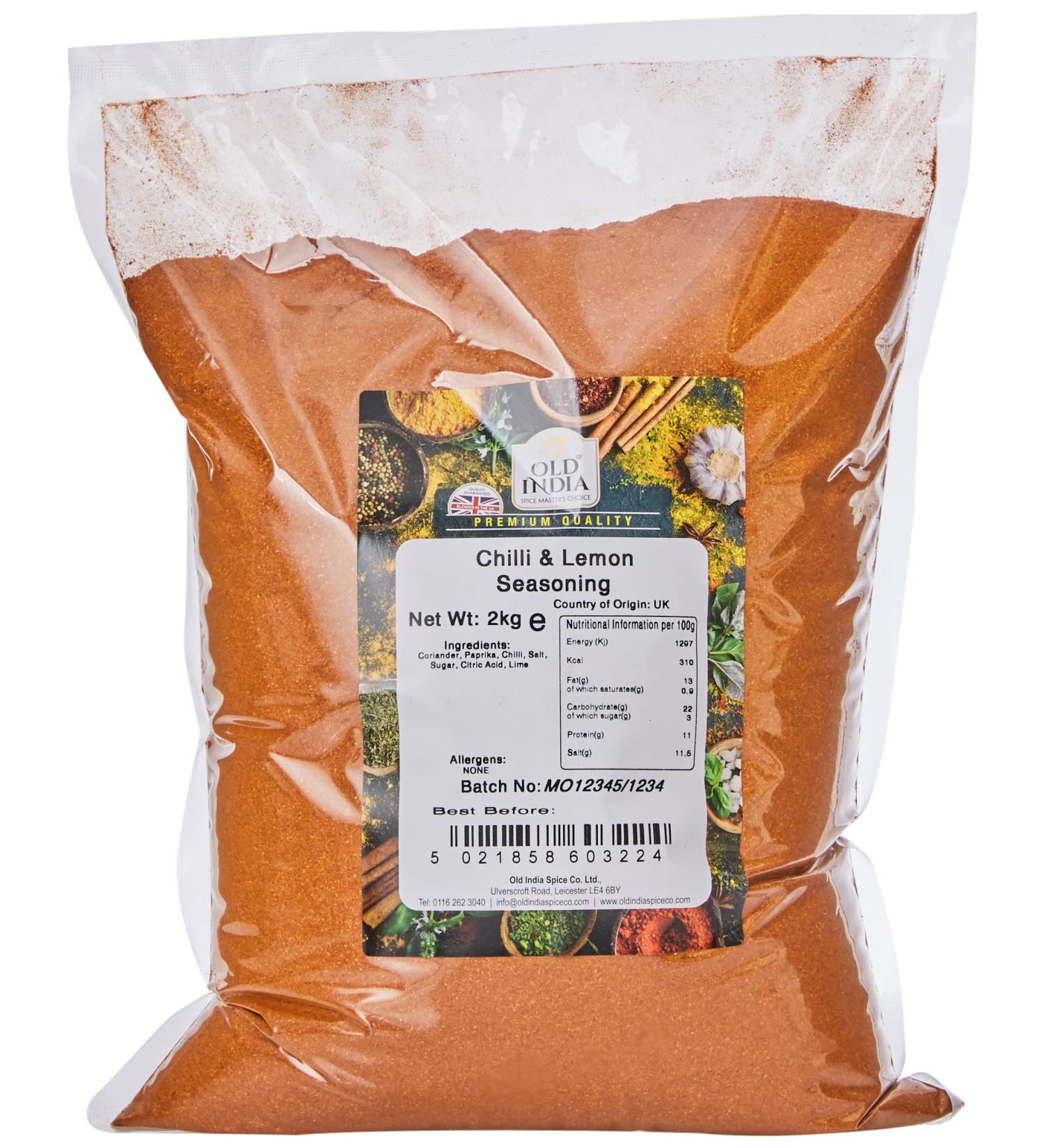 Old India Chilli & Lemon Seasoning 2kg - Authentic Indian Spice Blend - Buy Online on GoSupps.com