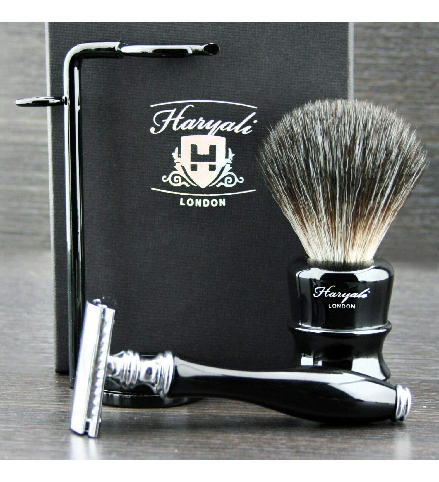 Classic DE Safety Razor & Synthetic Hair Brush Gift Set | Free Blades Included | International Shipping Available - Buy Online on GoSupps.com