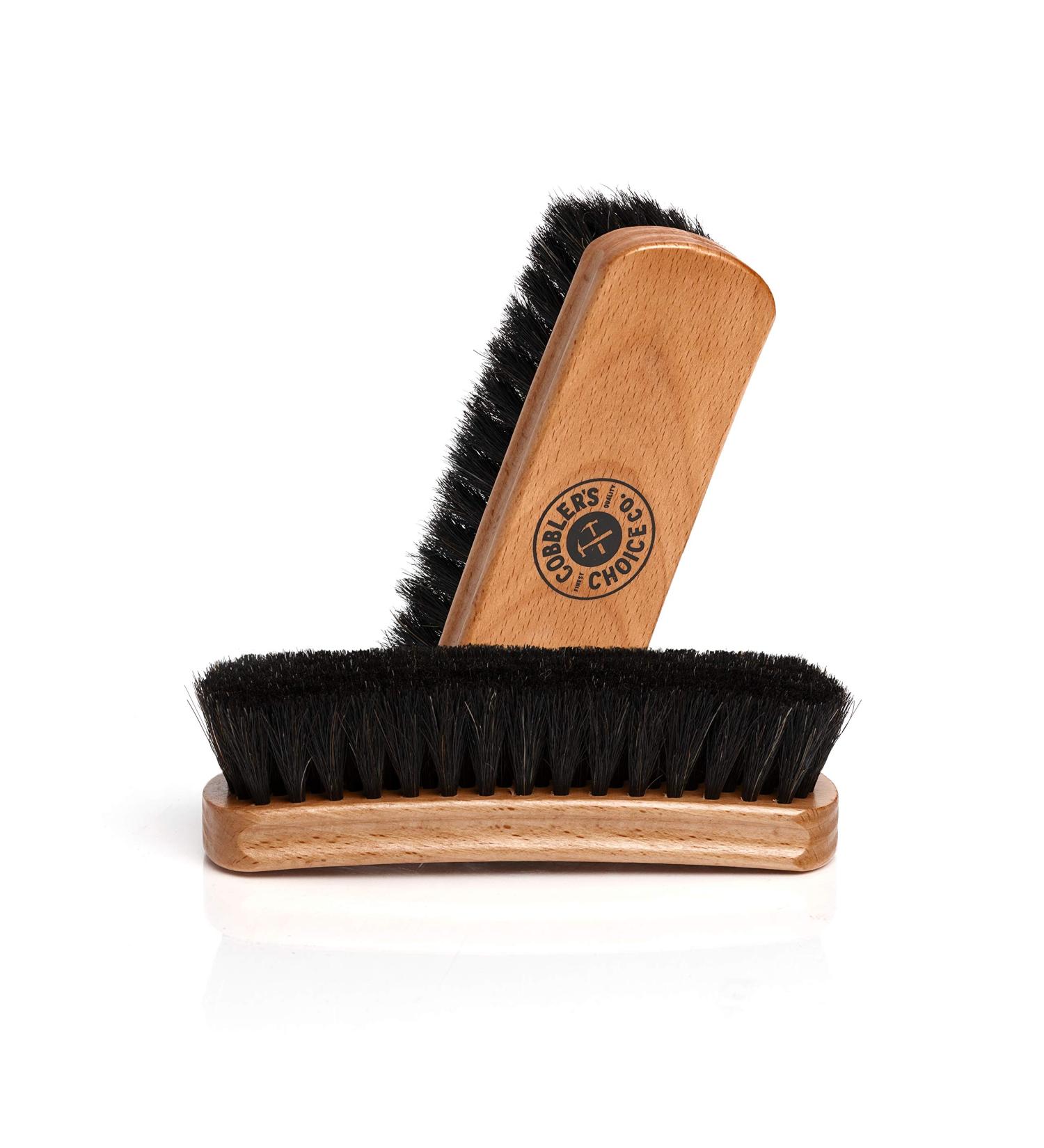 Premium 100% Horsehair Shoe Brush with Concaved Handle for Superior Grip - Tan - Buy Online on GoSupps.com
