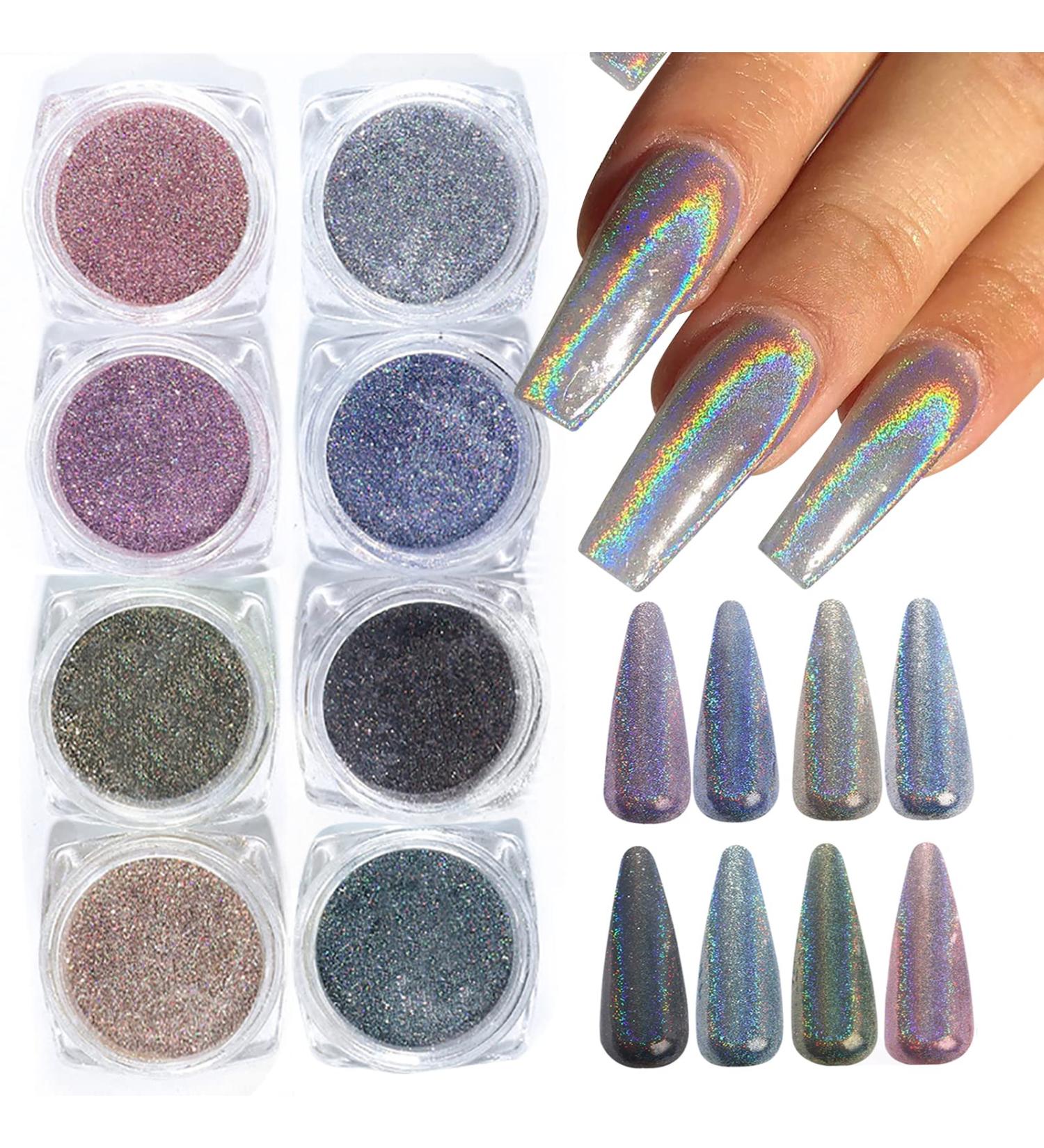 8 Box Nail Glitter Powder Set - Holographic Chameleon Pigment for Stunning Nail Art Decoration - Buy Online on GoSupps.com