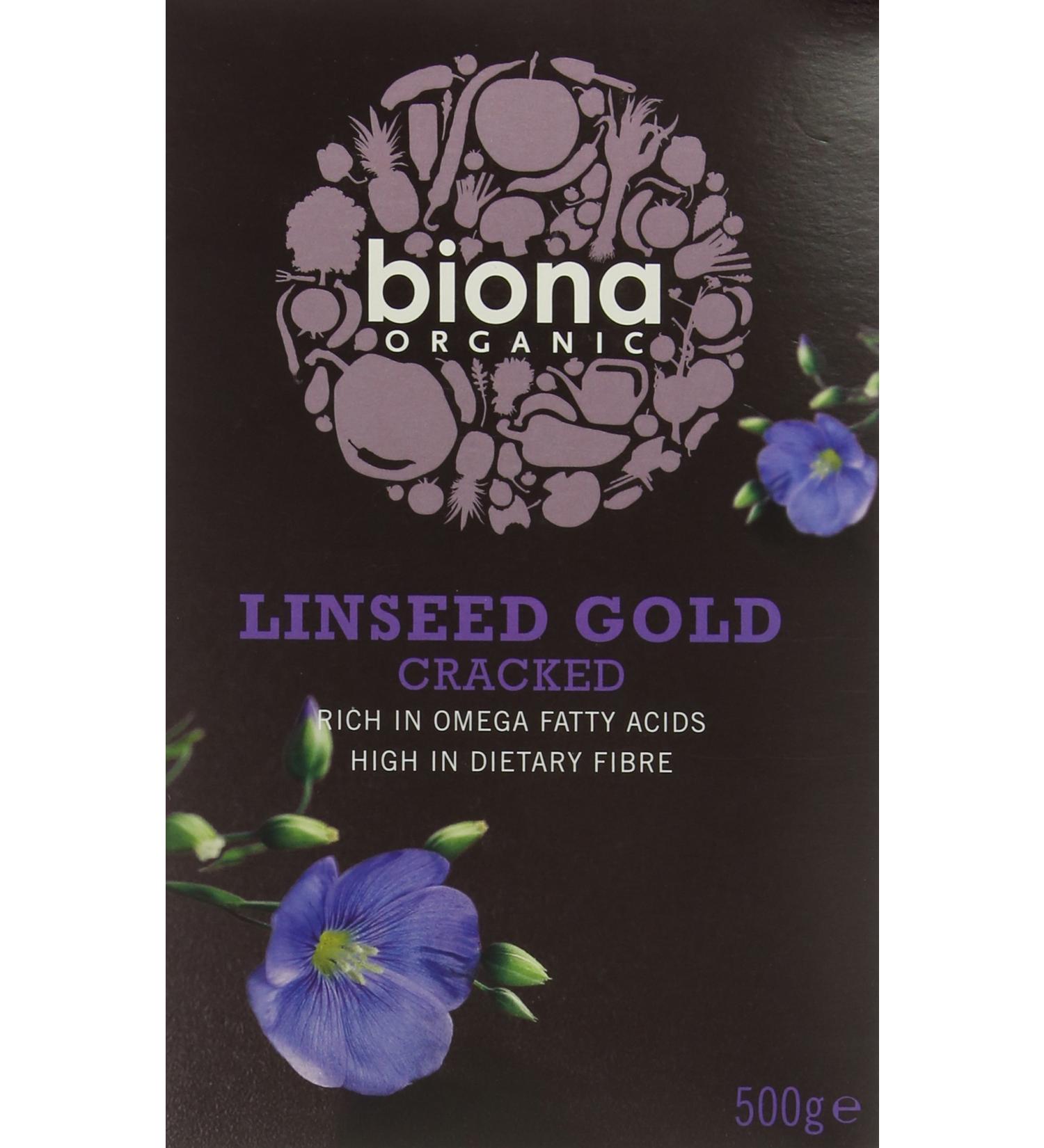 Biona Organic Cracked Linseed Gold 500g - Buy Online on GoSupps.com