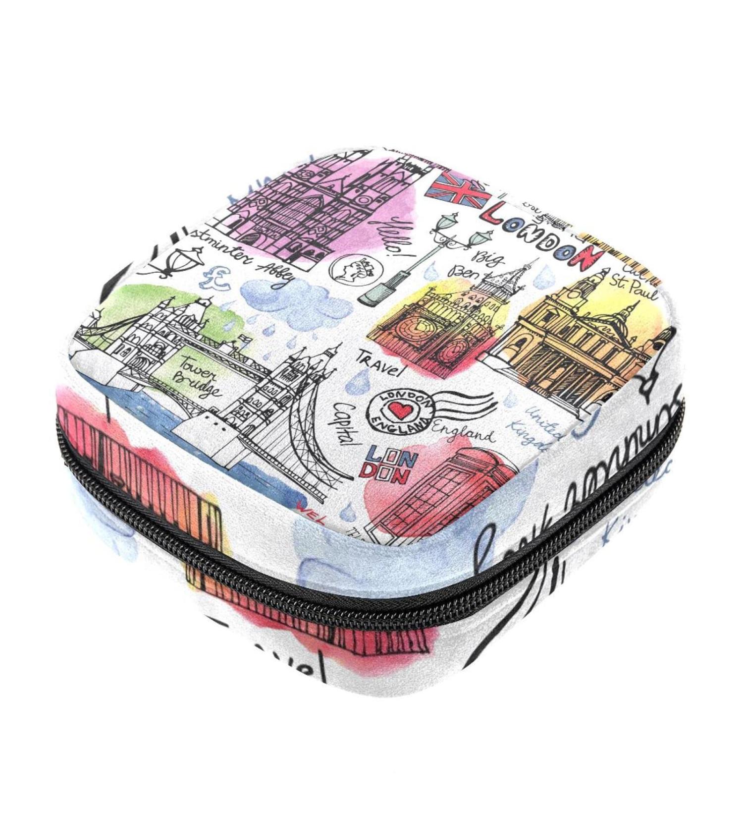 Women's Travel Storage Bag for Menstrual Cups & Makeup - Large Capacity Organizer | London England - Buy Online on GoSupps.com