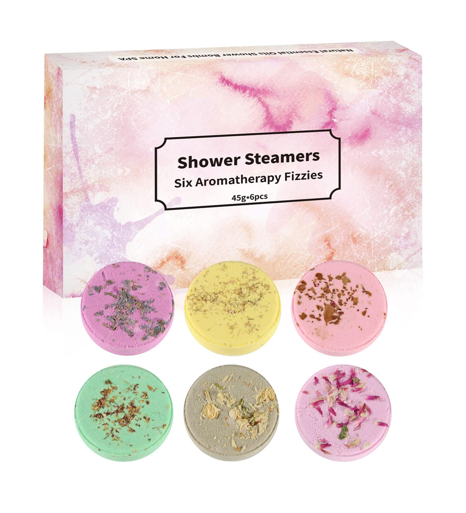 6-Pack Shower Steamers - Self Care Spa Bombs with Essential Oils for Relaxation - Lavender, Chamomile, Vanilla, Cherry, Lily, Jasmine - Perfect Gifts for Women and Men - Buy Online on GoSupps.com