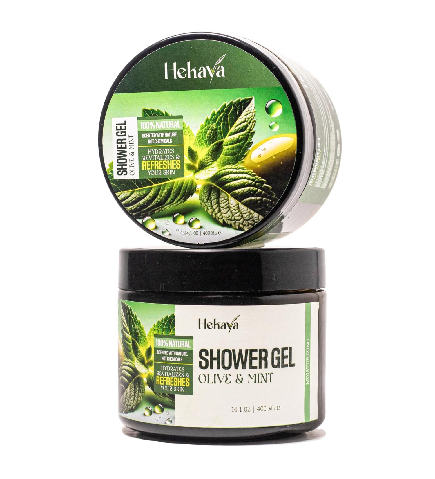 Hekaya Olive Oil & Mint Body Scrub 14 oz | Deep Exfoliating & Hydrating Scrub for Dry Skin | Refreshing Mint Aroma | Natural Body Exfoliator for Women & Men - Buy Online on GoSupps.com