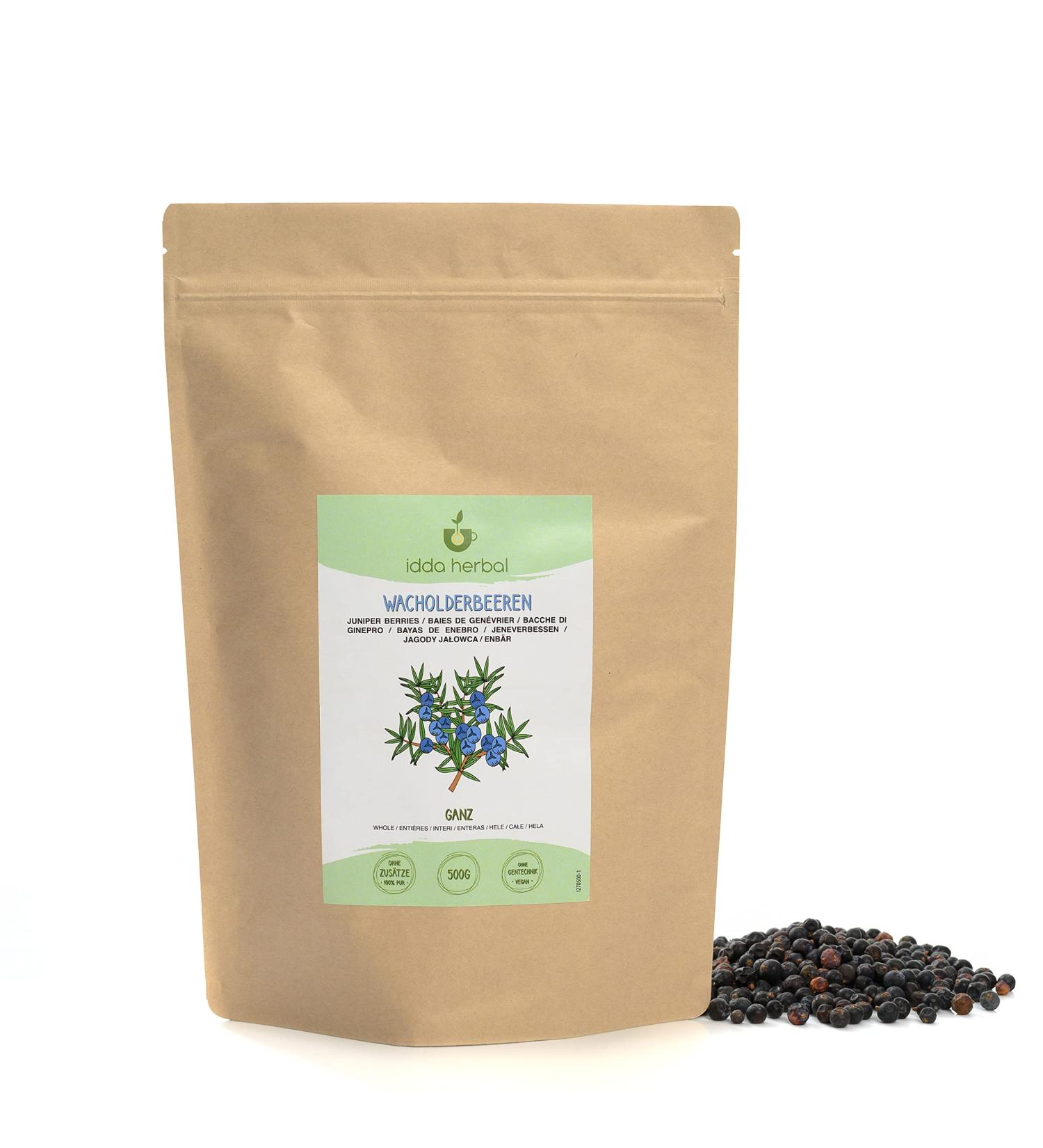 Buy Dried Juniper Berries (500g) - 100% Natural Raw & Vegan - Whole Juniper Berries for Cooking & Health - Buy Online on GoSupps.com