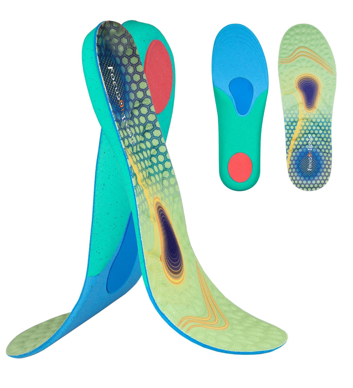 24-Hour Energy Shock Absorption Insoles - Comfort for Running Walking & Hiking | 2 Pairs for Men & Women | Breathable & High Elastic for All-Day Relief - Buy Online on GoSupps.com