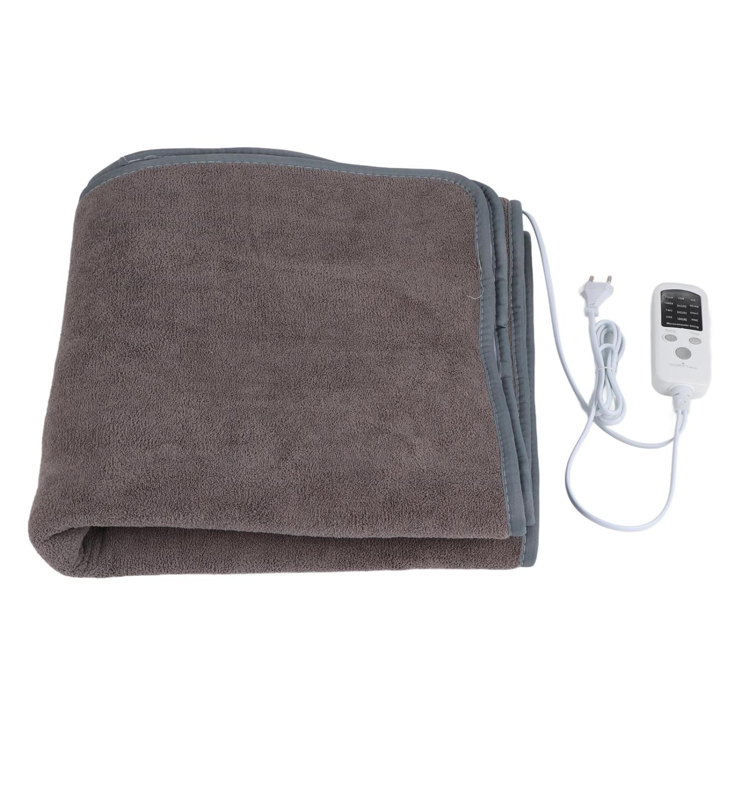 Electric Heating Blanket with Fast Heating & Intelligent Switch - Gray EU Plug 220V | Heating Pillows for Back Pain Relief | Cozy & Comfortable Sleep - Buy Online on GoSupps.com