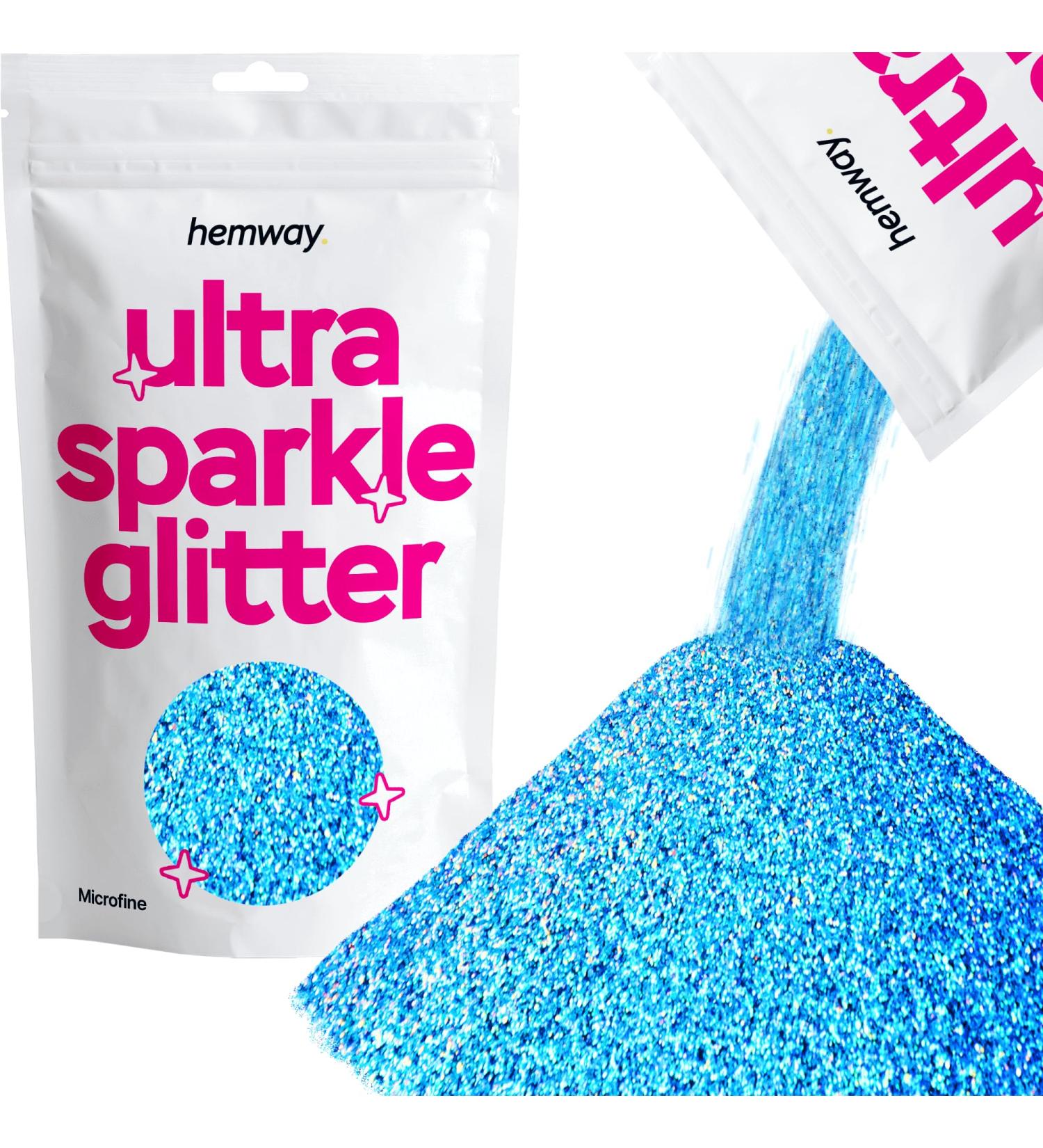 Buy Hemway Ultra-Shine Glitter Microfine - Ocean Blue Holographic 100g | 1/256 .004 0.1mm 100 Micron - Perfect for Crafts & Decorations - Buy Online on GoSupps.com