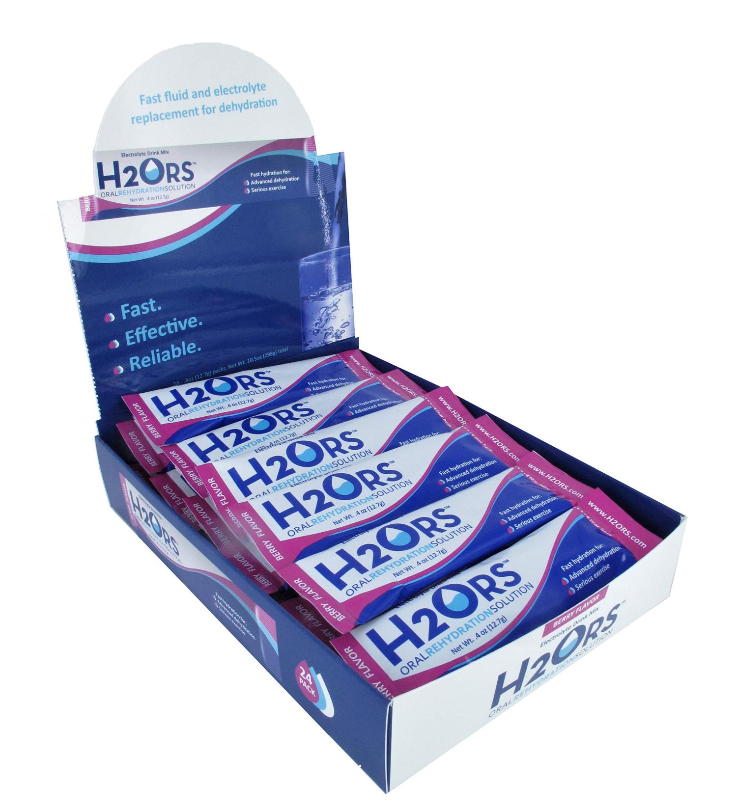 H2ORS Electrolyte Drink Powder Berry (24 Pack) - Replenish & Hydrate with Delicious Flavor! - Buy Online on GoSupps.com