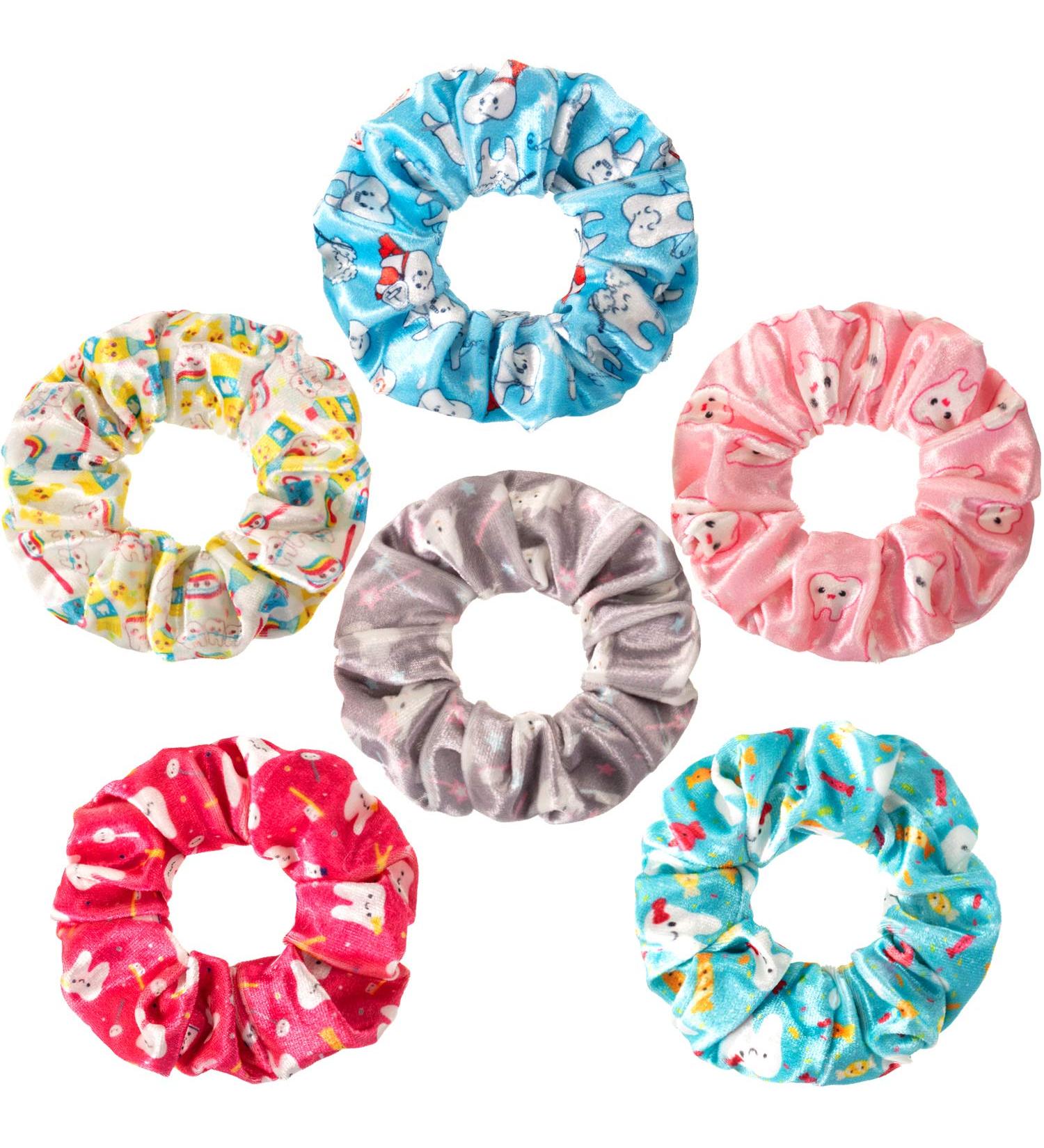 Dentist Velvet Hair Scrunchies Set | Dental Hygienist Gift Hair Accessories | 6 Pieces Tooth Hair Tie Ropes for Women and Girls - Buy Online on GoSupps.com