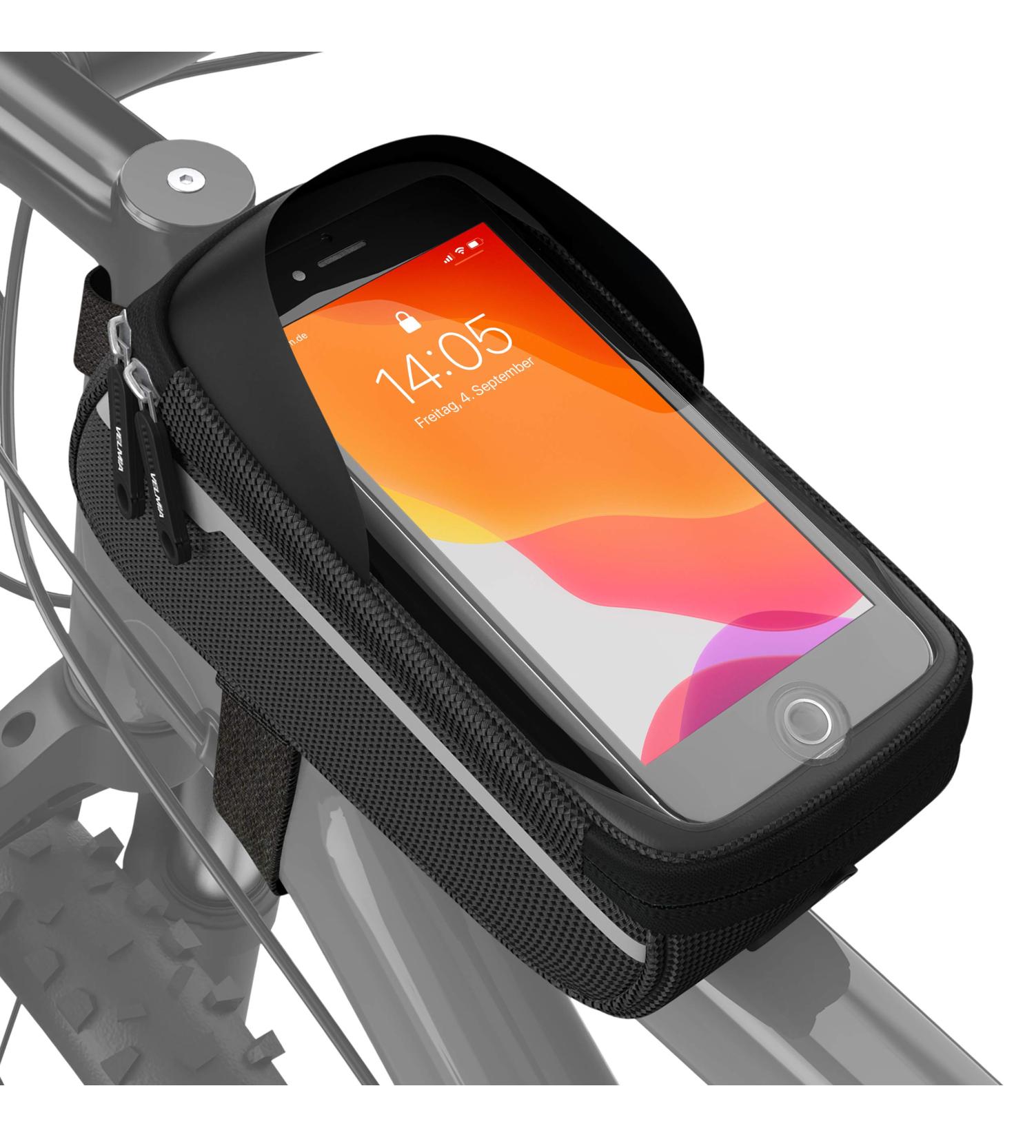 Velmia Waterproof Bike Frame Bag - Mobile Phone Holder for Navigation | Touch ID Compatible Bicycle Pocket Accessories - Buy Online on GoSupps.com