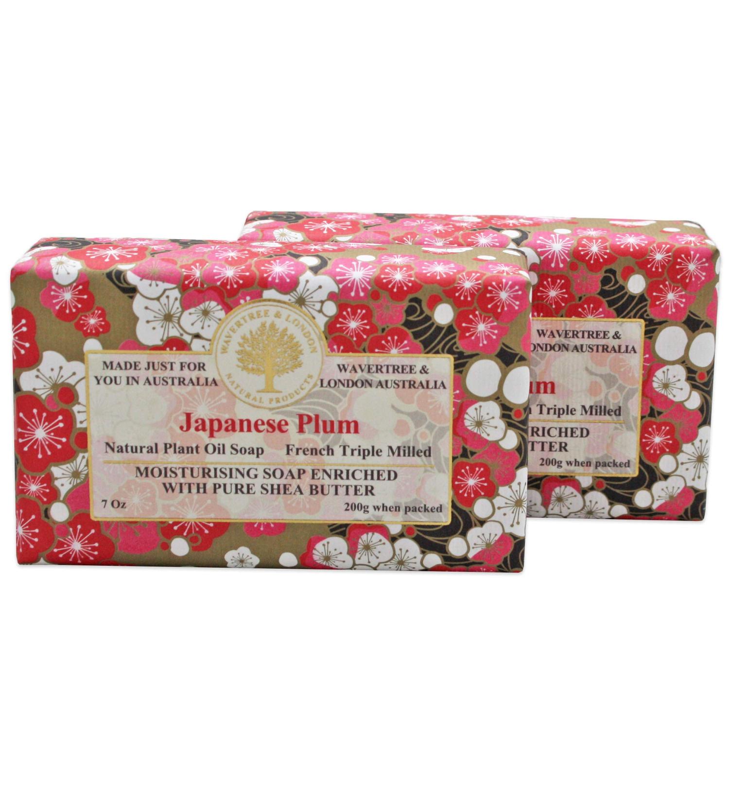 Wavertree & London Japanese Plum Soap Bar - 7oz Moisturizing Natural Soap with Shea Butter | French-Milled - Buy Online on GoSupps.com