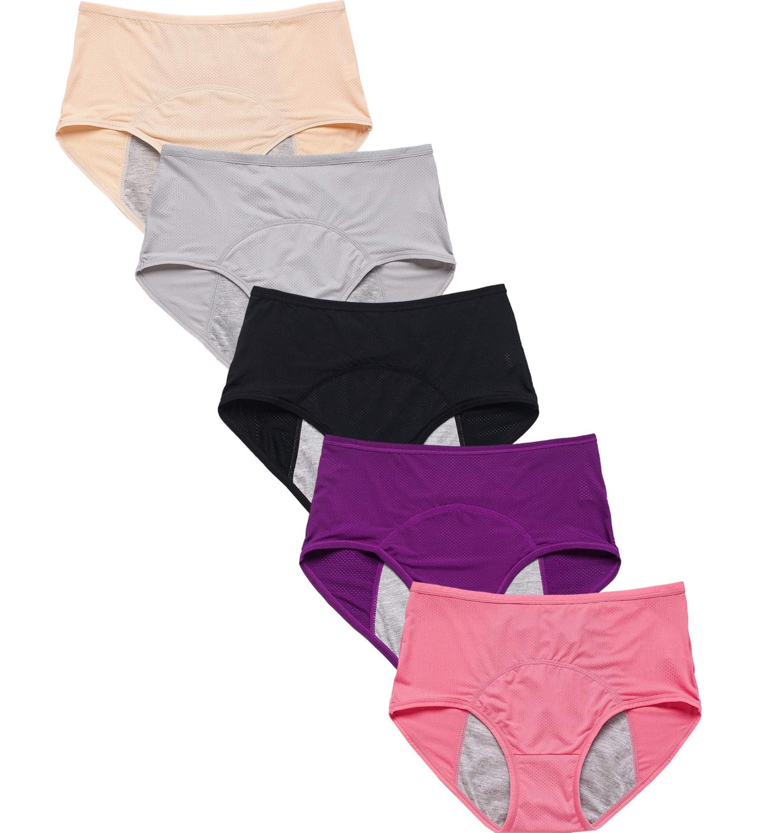 Women's High Waisted Mesh Period Panties - Leak Proof Menstrual Underwear & Incontinence Briefs (Large H-4-5-1 - Buy Online on GoSupps.com