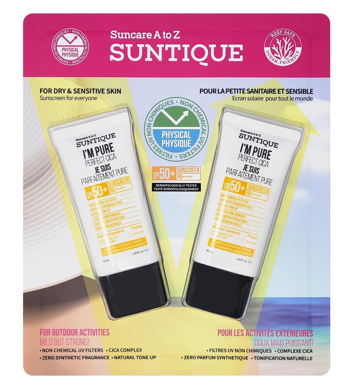 Suntique I m Pure Perfect Cica SPF 50+ PA++++ - Soothing Sunscreen (1.69 fl oz) - Buy Online on GoSupps.com