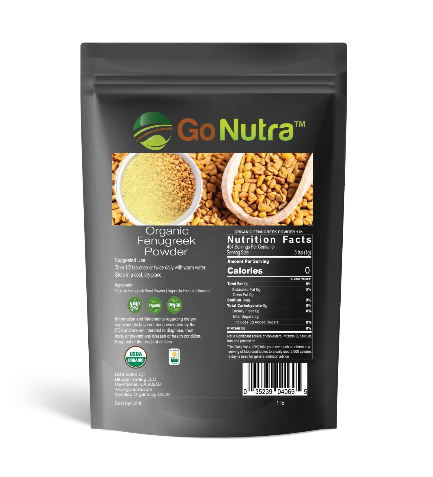 Organic Fenugreek Seed Powder 1lb - Pure Trigonella Foenum-Graecum - Buy Online on GoSupps.com