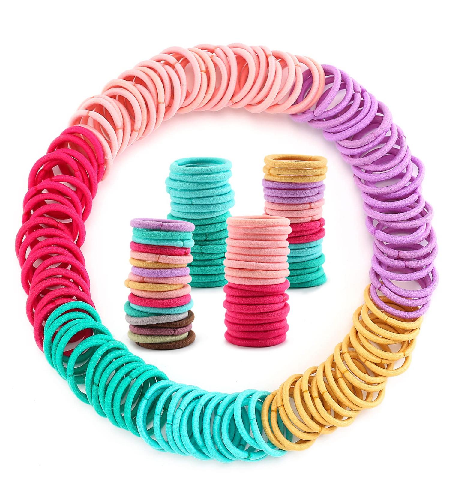 200PCS No Crease Baby Toddler Hair Ties | Multicolor Elastic Ponytail Holders for Kids & Girls - Buy Online on GoSupps.com