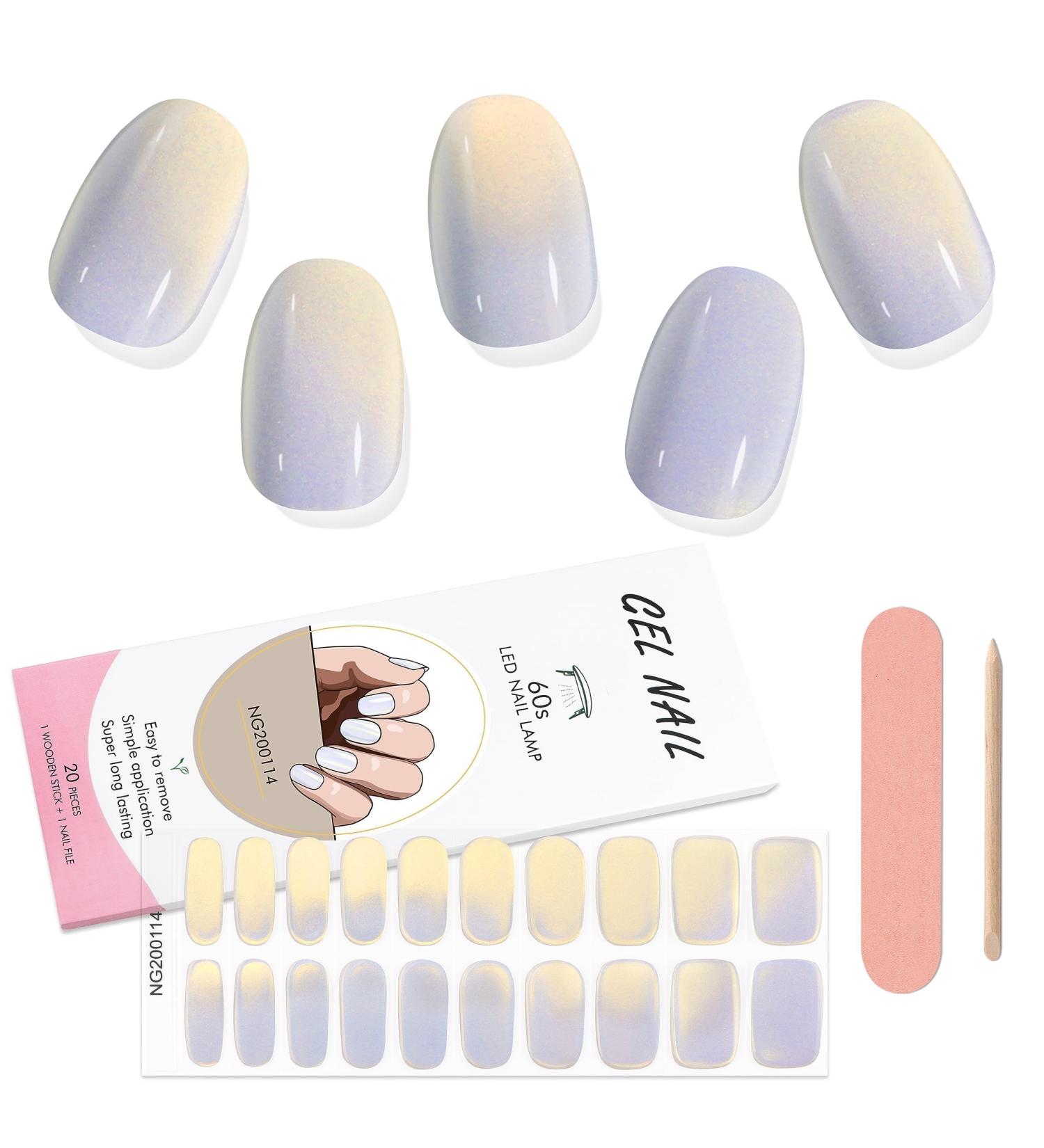 Kalolary Gel Nail Polish Strips Nail Gel Art Sticker Waterproof Full Nail Wraps Decal Sets with Nail File and Stick for Women Girls Nail Art Decor (UV/LED Lamp Required) (C) - Buy Online on GoSupps.com