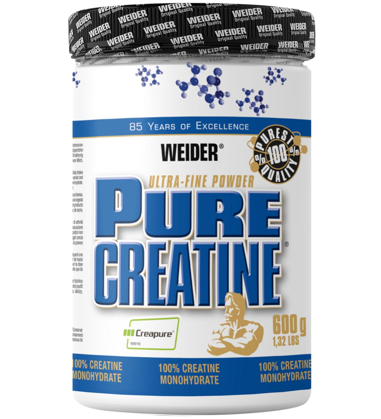 Buy Weider Pure Creatine Powder - Ultra-Fine Creapure Creatine Monohydrate for Muscle Building & Sports Performance - 600g (Tasteless) - Buy Online on GoSupps.com