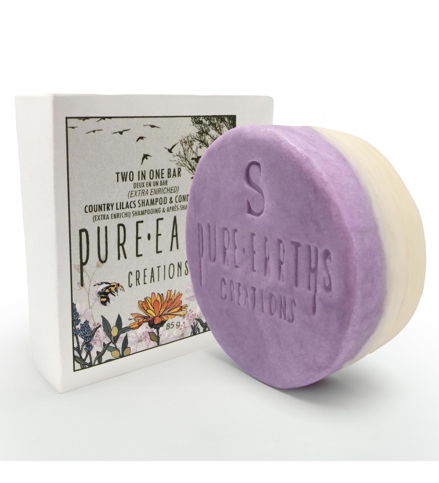 Pure Earths Creations Two In One Shampoo & Conditioner Bar (Country Lilacs) - Buy Online on GoSupps.com